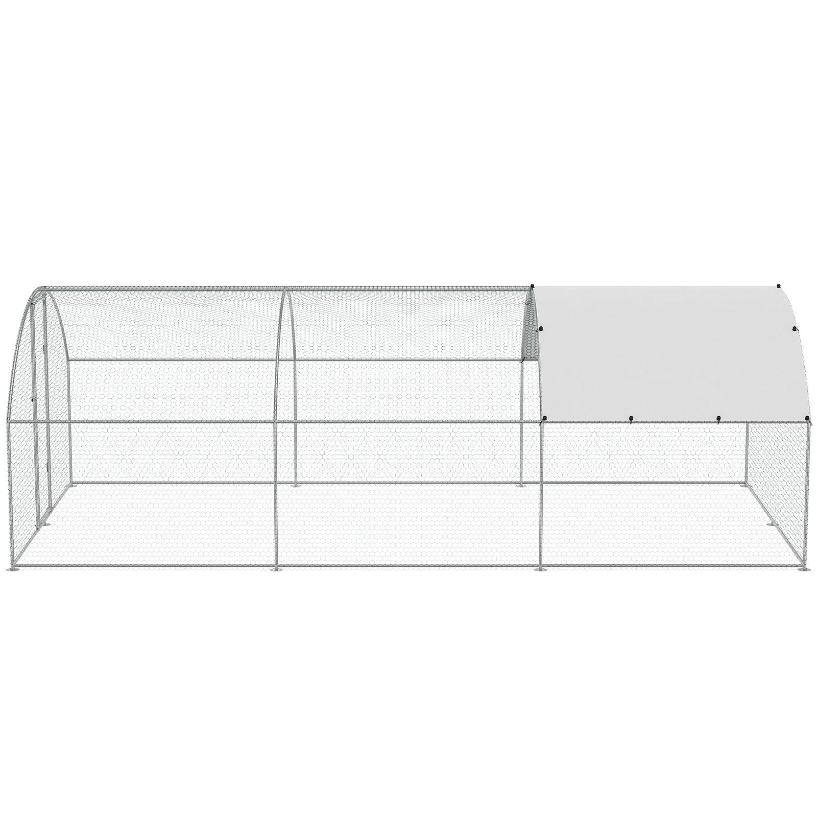 VEVOR Large Metal Chicken Coop with Run, 9.8x19.3x6.5 ft Walk-in Chicken Runs for Yard with Cover, Doom Roof Hen House with Security Lock for Outdoor and Backyard, Farm, Duck Rabbit Cage Poultry Pen