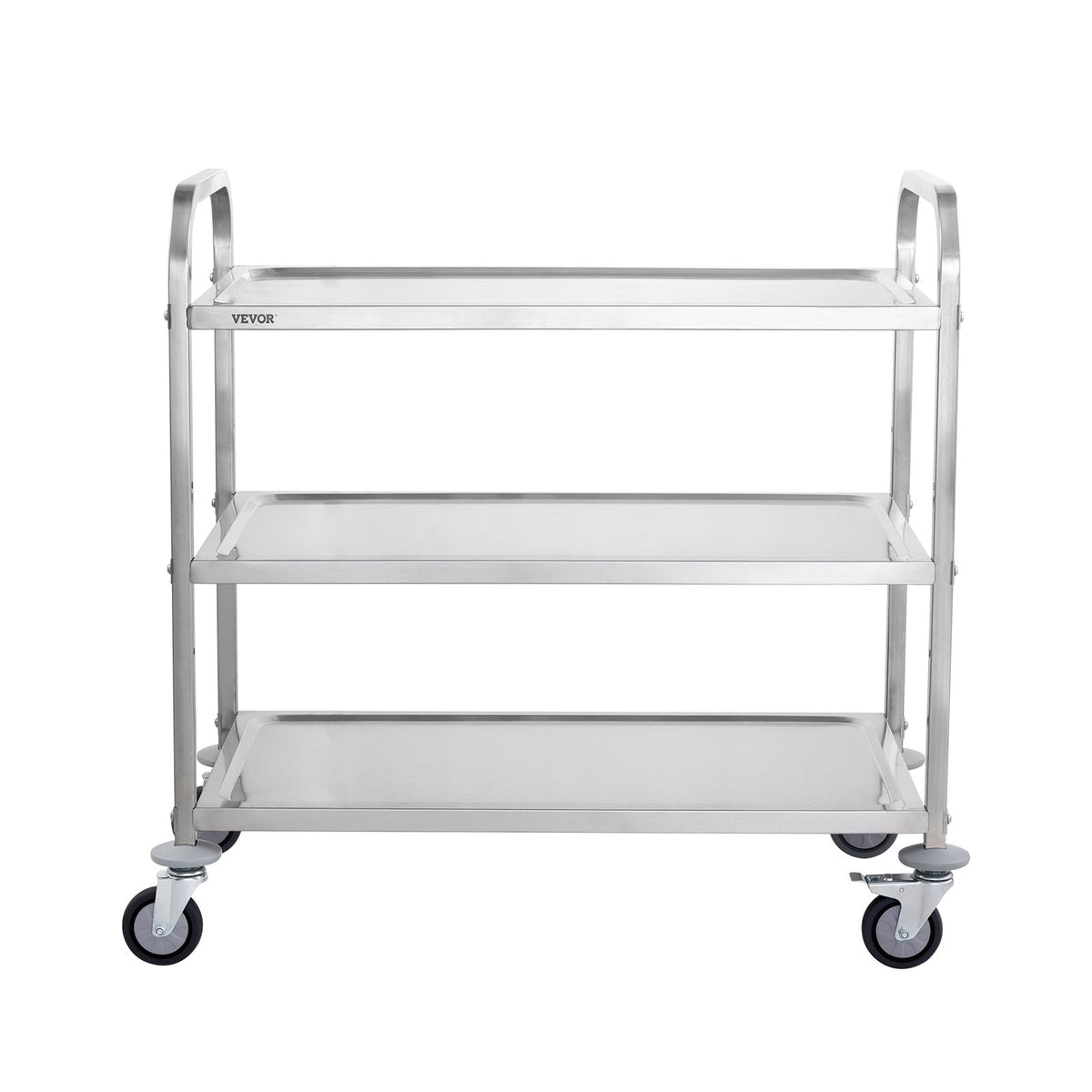 VEVOR 3-Tier Utility Cart Rolling Cart on Wheels 37.5"x20"x37.7" 450 LBS 6 Hooks