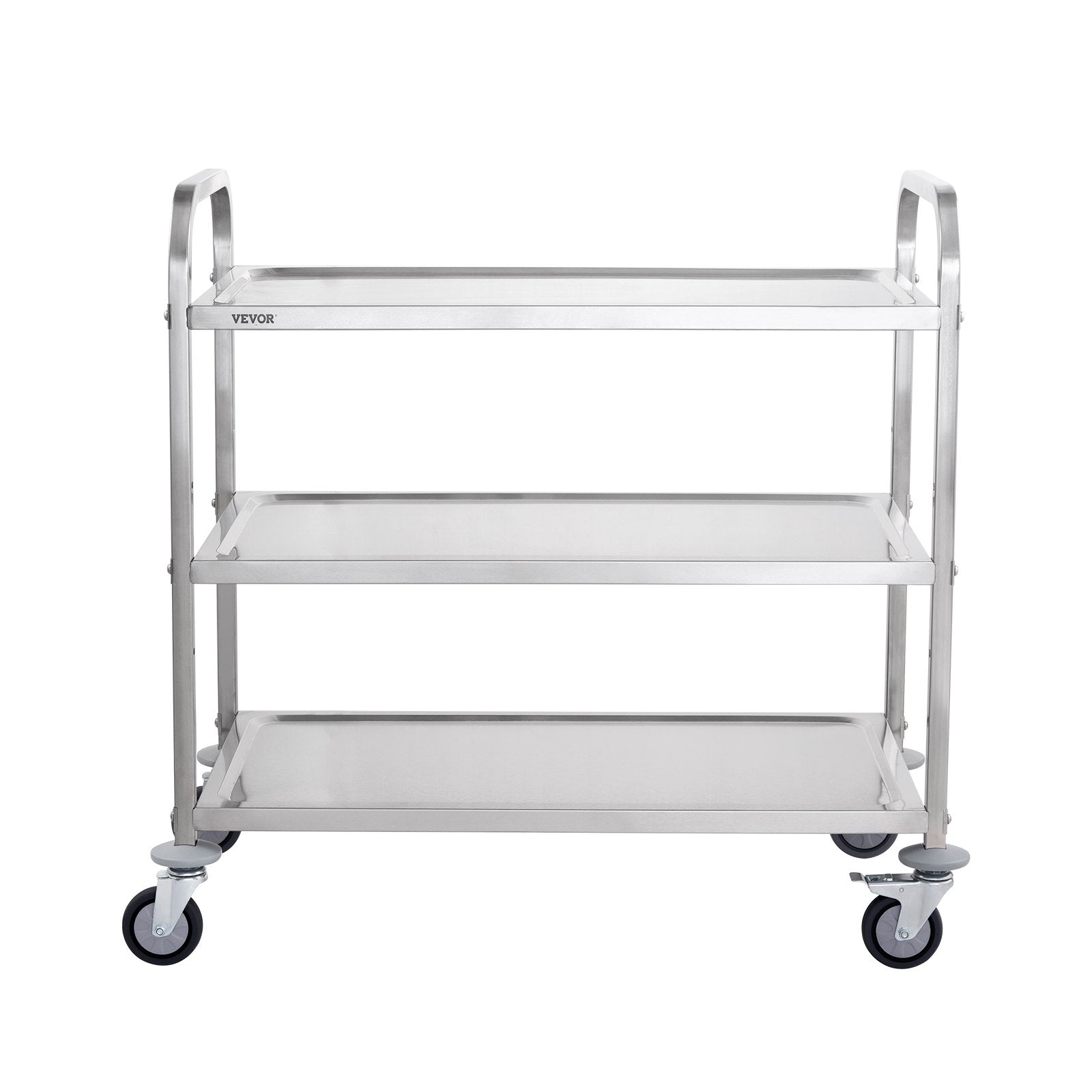 VEVOR 3-Tier Utility Cart Rolling Cart on Wheels 37.5"x20"x37.7" 450 LBS 6 Hooks
