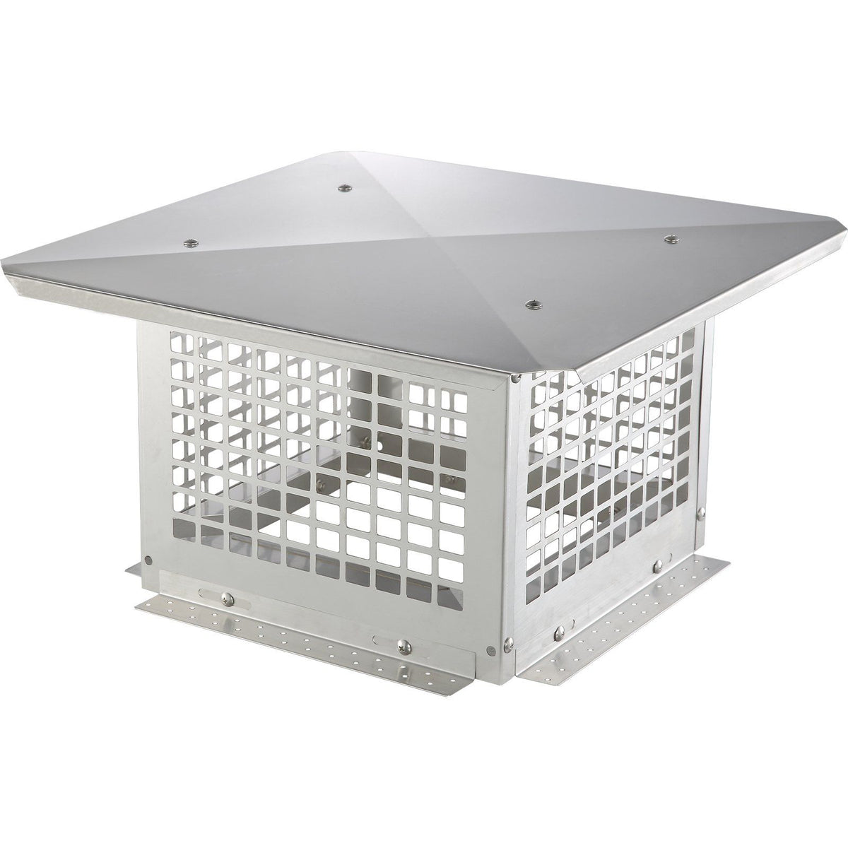 Chimney Cap 304.8 x 304.8mm, 304 Stainless Steel Fireplace Chimney Cover, Not Easily Toppled &amp; Practical Accessories &amp; Easy Installation, Fits Mesh Flue Covers Outside Clay Flue Shingles, Silver