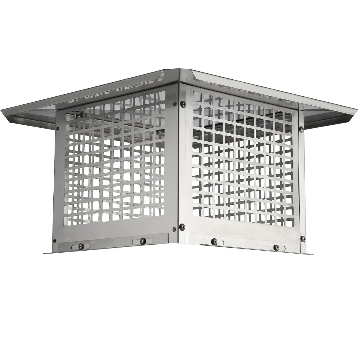 Chimney Cap 304.8 x 304.8mm, 304 Stainless Steel Fireplace Chimney Cover, Not Easily Toppled & Practical Accessories & Easy Installation, Fits Mesh Flue Covers Outside Clay Flue Shingles, Silver