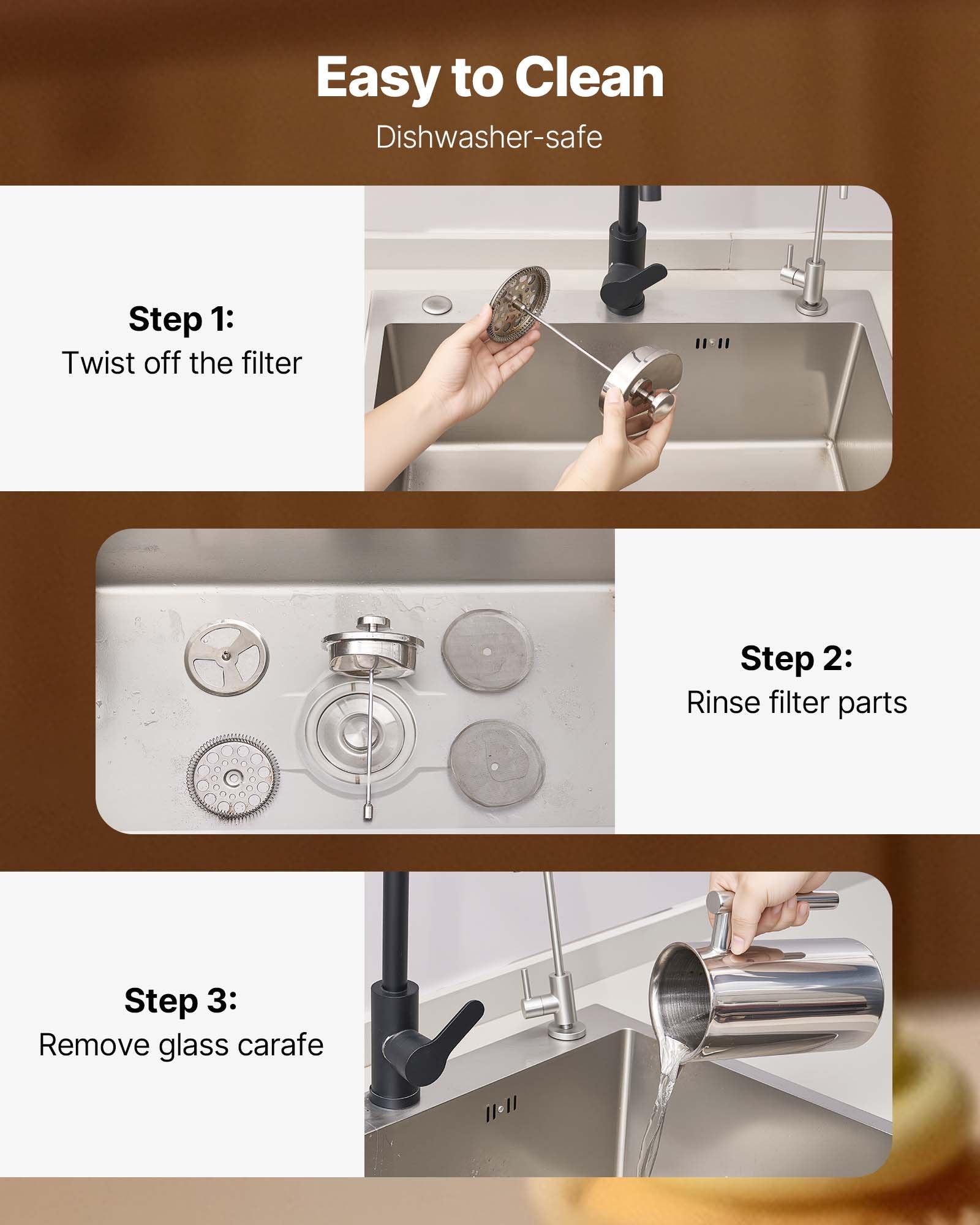 VEVOR French Press Coffee Maker, 1 Liter Stainless Steel Coffee Press Tea Maker with Filter, Large Double Wall Insulated French Presses Cold Brew for Camping Travel Home Kitchen, Silver