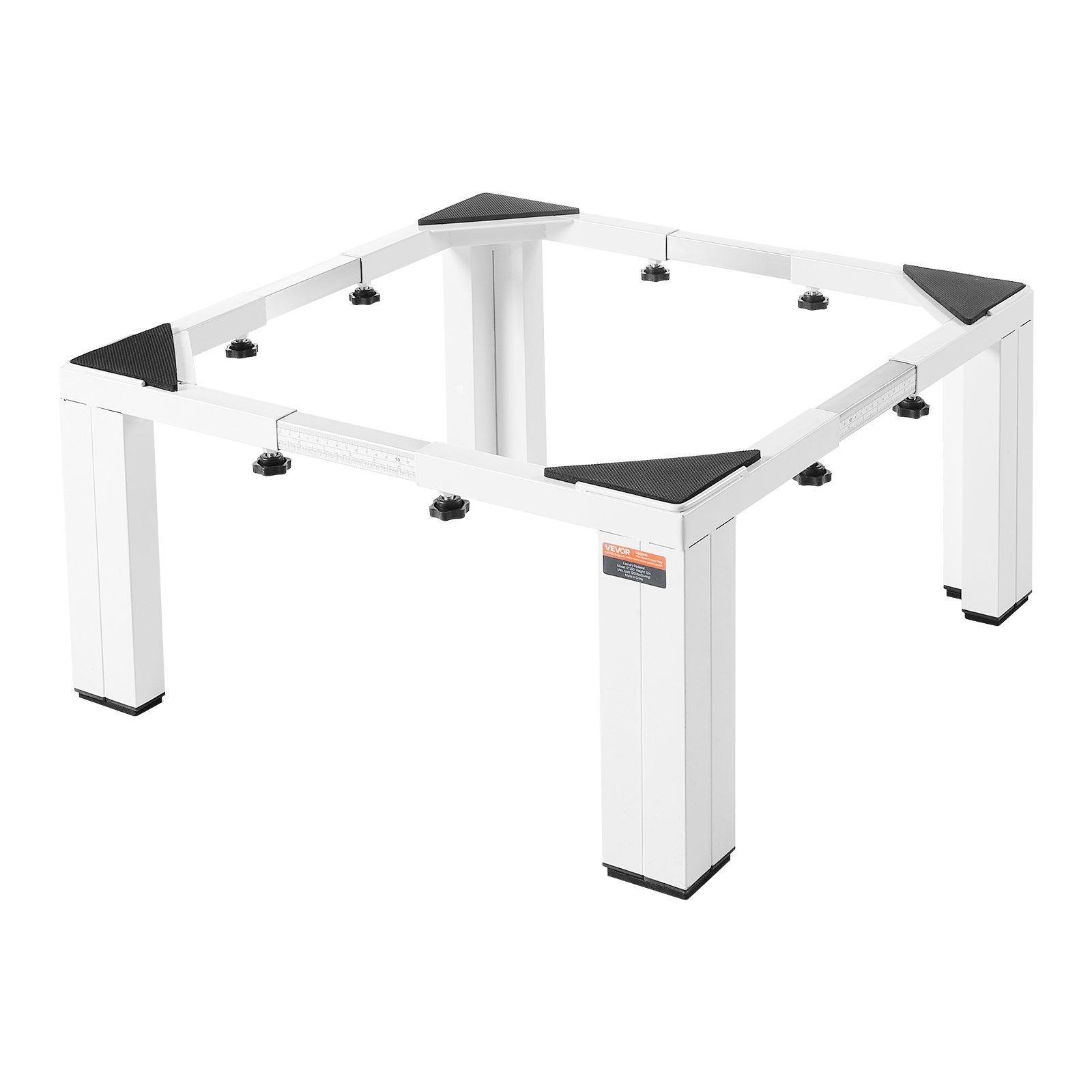 Laundry Pedestal, 305 mm Height, Washer and Dryer Pedestals with 544 kg Weight Load Capacity, 475-785 mm Adjustable, Non-Slip Feet, Heavy-duty Steel Washing Machine Stand Universal Fit, White