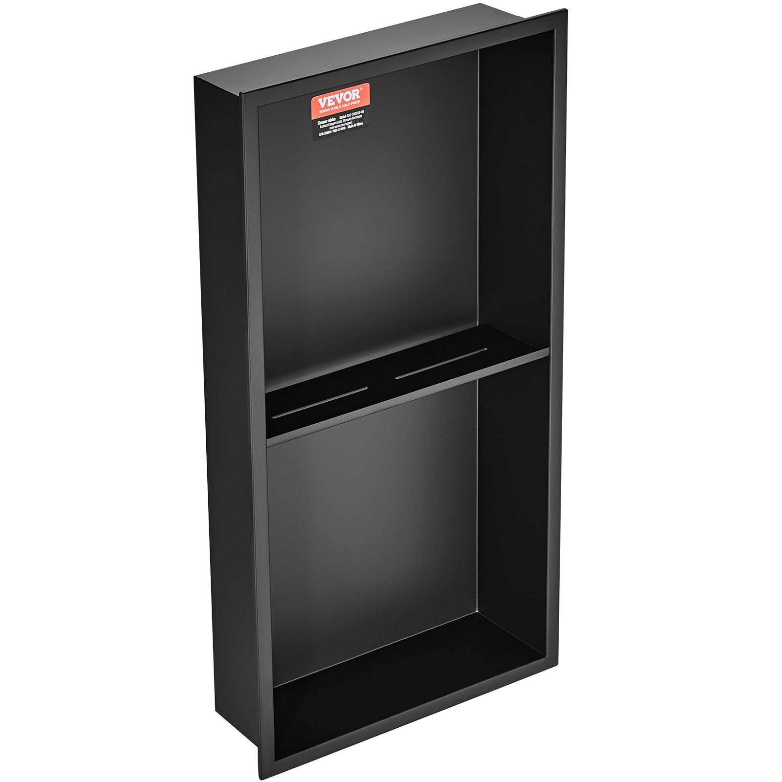 VEVOR 33.02 x 63.5 cm No Tile Shower Niche 304 Stainless Steel, Wall-Inserted Niche Recessed Double Shelves, Sealed Waterproof Rust-Resistant Modern Niche for Shower or Soap Storage Bathroom