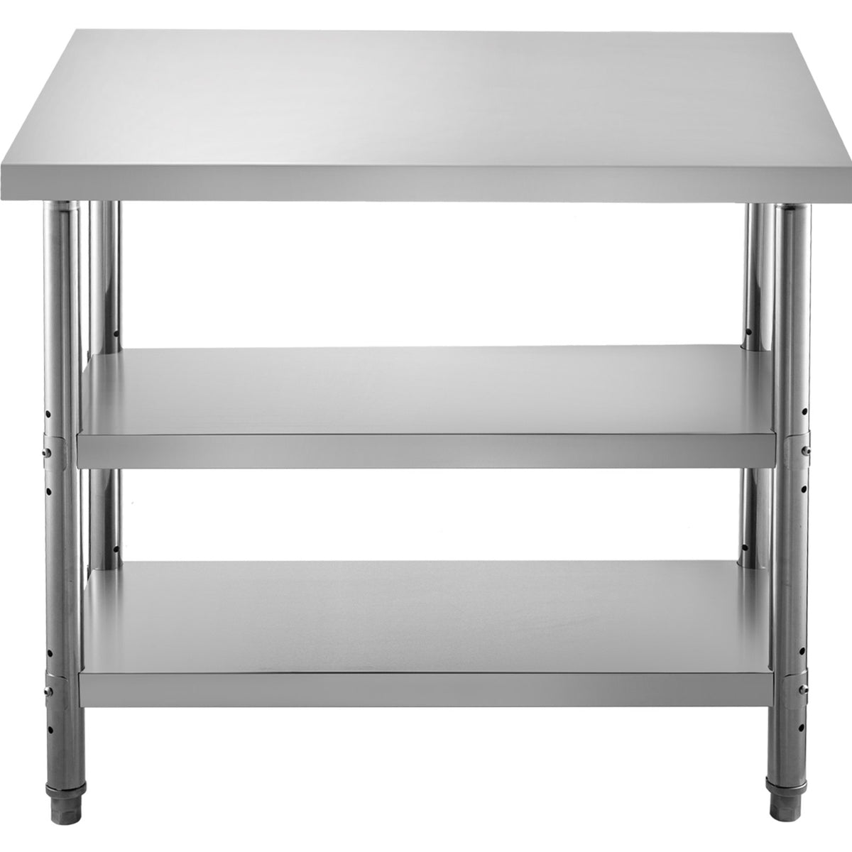 VEVOR Stainless Steel Prep Table, 1520x450x855 mm Commercial Stainless Steel Table, 2 Adjustable Undershelf BBQ Prep Table, Heavy Duty Kitchen Work Table, for Garage, Home, Warehouse, Kitchen Silver