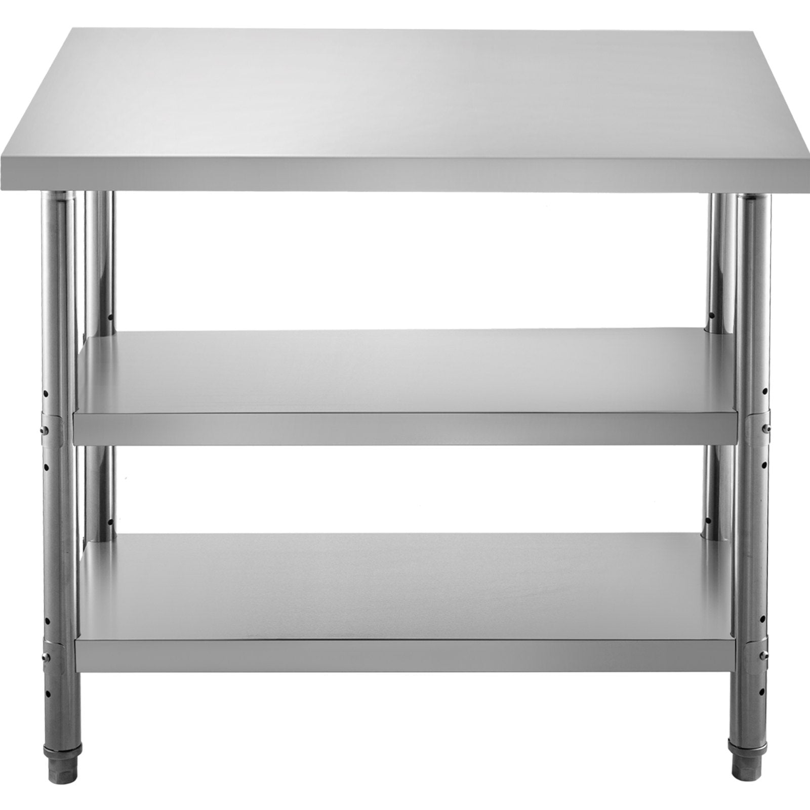 VEVOR Stainless Steel Prep Table, 1520x450x855 mm Commercial Stainless Steel Table, 2 Adjustable Undershelf BBQ Prep Table, Heavy Duty Kitchen Work Table, for Garage, Home, Warehouse, Kitchen Silver