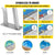VEVOR Pool Rail 30x22 Pool Railing 304 Stainless Steel 250LBS Load Capacity Silver Rustproof Pool Handrail Humanized Swimming Pool Handrail with Blue Grip Cover & M8 Drill Bit & Self-Taping Screws