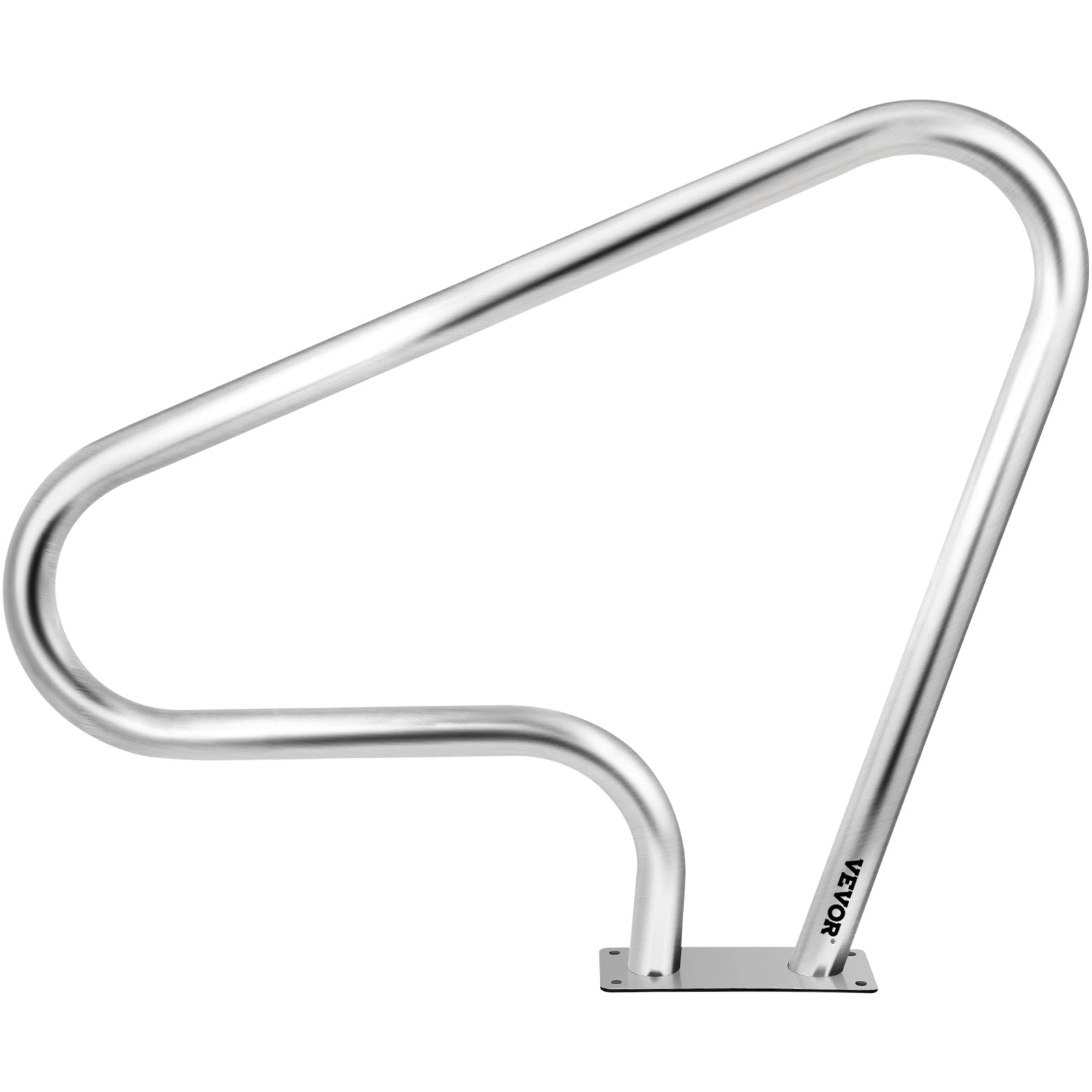 VEVOR Pool Rail 39x32 Pool Railing 304 Stainless Steel 250LBS Load Capacity Silver Rustproof Pool Handrail Humanized Swimming Pool Handrail with Blue Grip Cover & M8 Drill Bit & Self-Taping Screws