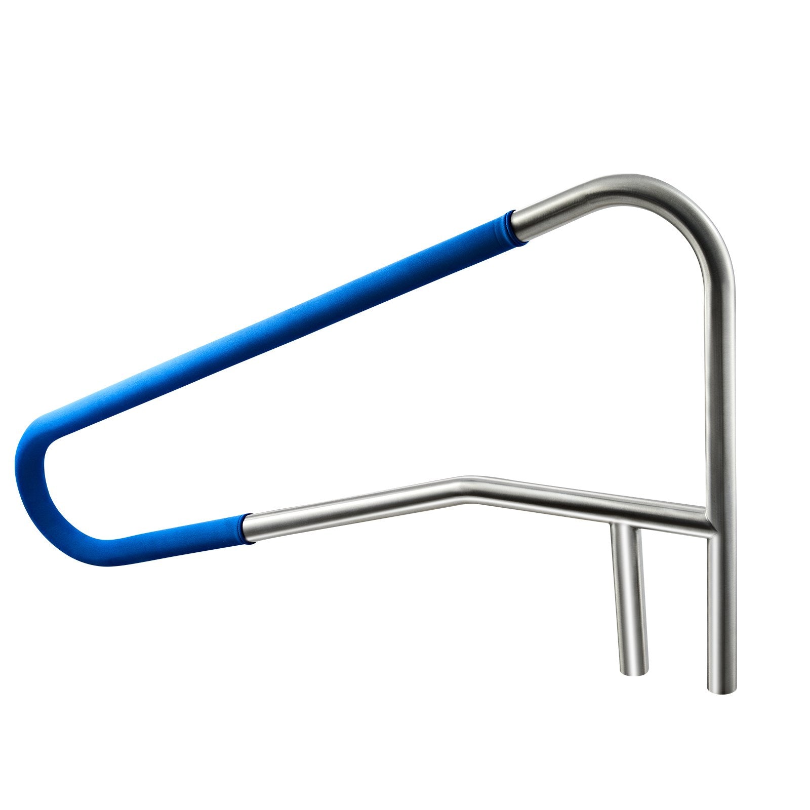 VEVOR Pool Rail, 137.1 x 81.3 cm Pool Handrail, 100kg Load Capacity Heavy Duty 304 Stainless Steel Swimming Handrail, Detachable Nonslip Sleeve, Recessed or Base Mount, for Poolside, Water Parks