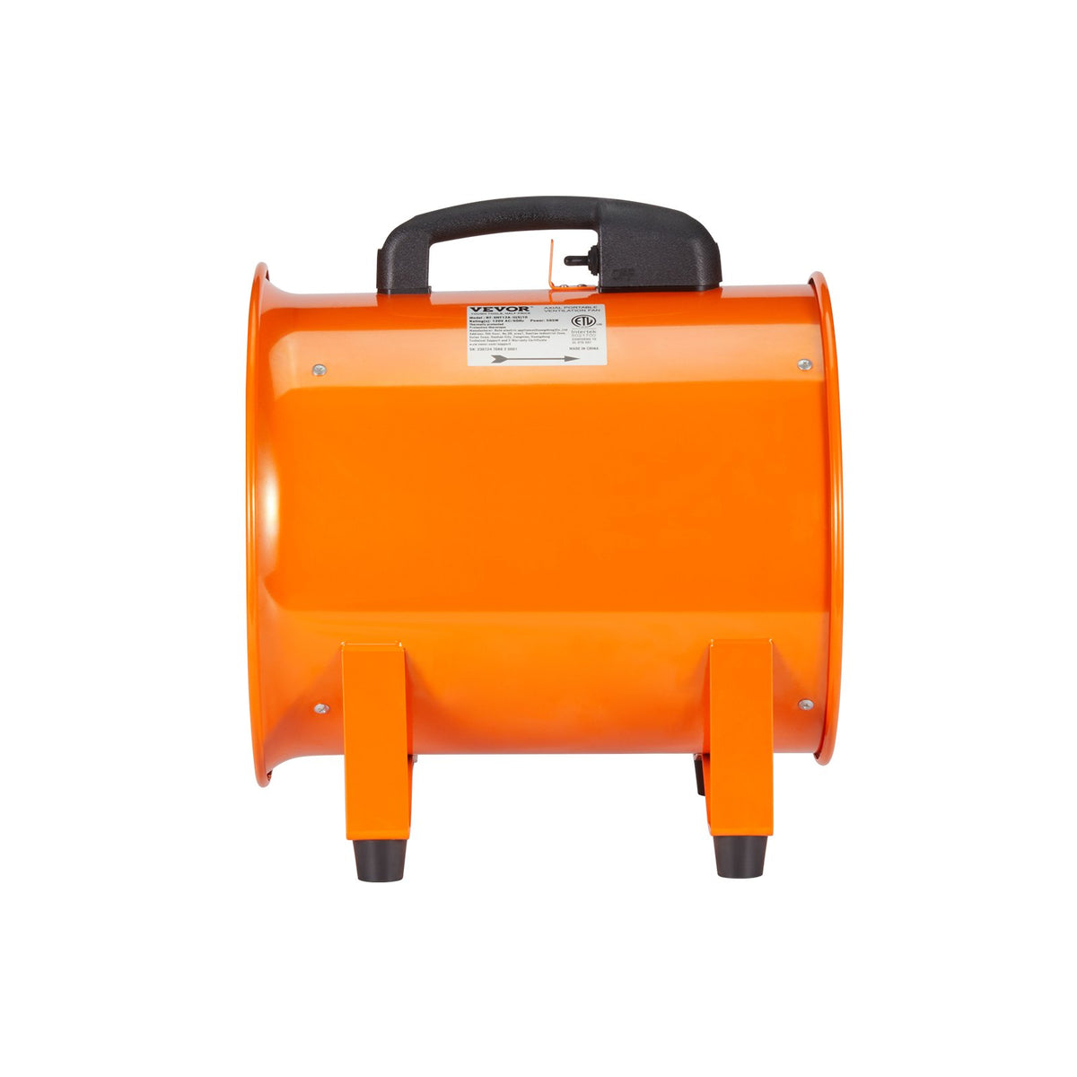 VEVOR Portable Ventilator, 254mm/10inch Heavy Duty Cylinder Fan with 5m Duct Hose, 255W Strong Shop Exhaust Blower 1720CFM, Industrial Utility Blower for Sucking Dust, Smoke, Smoke Home/Workplace