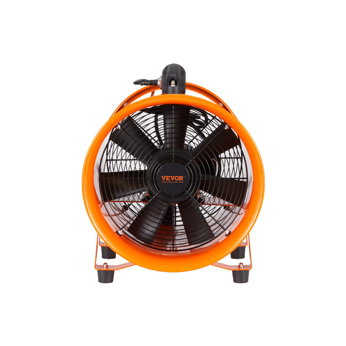 VEVOR Portable Ventilator, 254mm/10inch Heavy Duty Cylinder Fan with 5m Duct Hose, 255W Strong Shop Exhaust Blower 1720CFM, Industrial Utility Blower for Sucking Dust, Smoke, Smoke Home/Workplace
