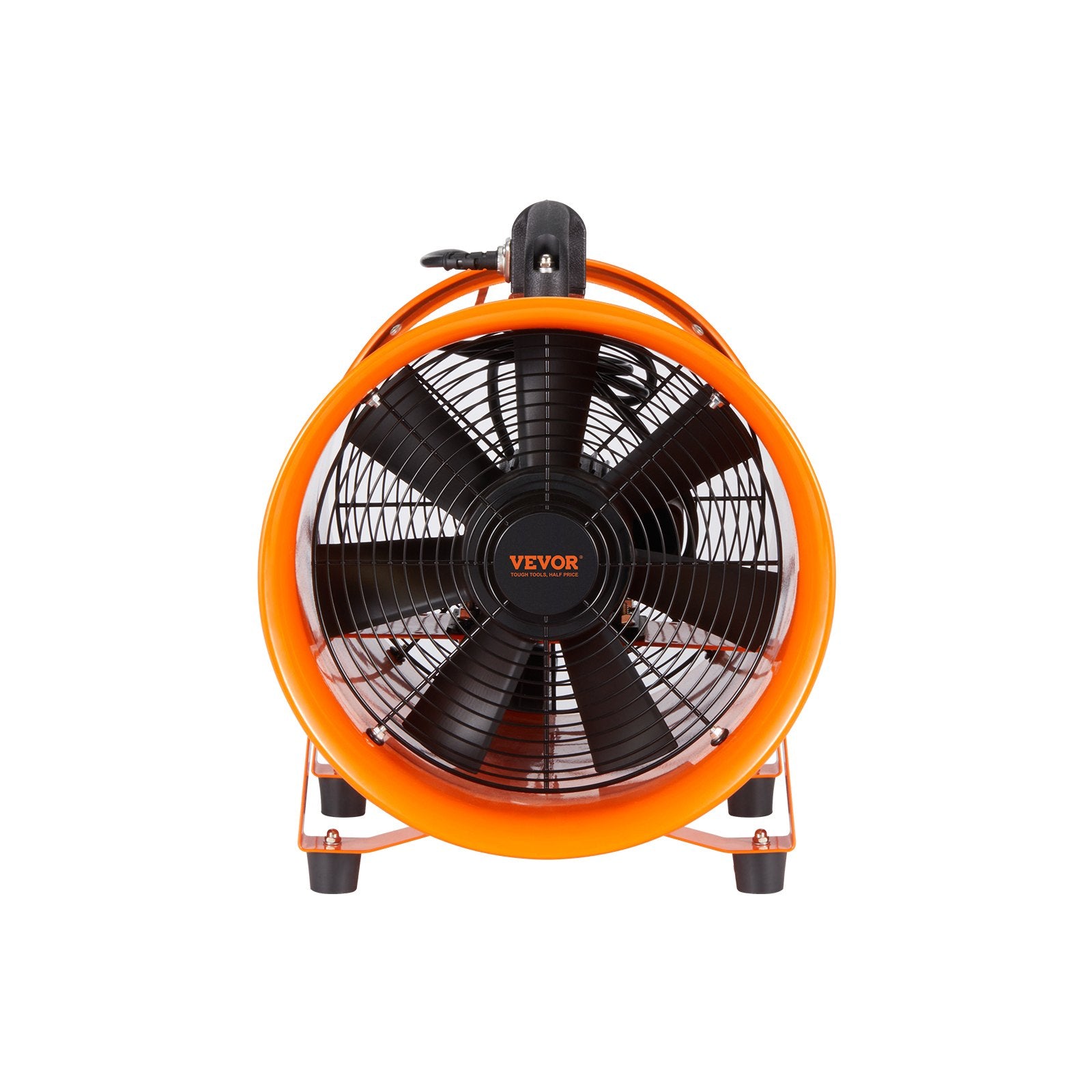 VEVOR Portable Ventilator, 254mm/10inch Heavy Duty Cylinder Fan with 5m Duct Hose, 255W Strong Shop Exhaust Blower 1720CFM, Industrial Utility Blower for Sucking Dust, Smoke, Smoke Home/Workplace