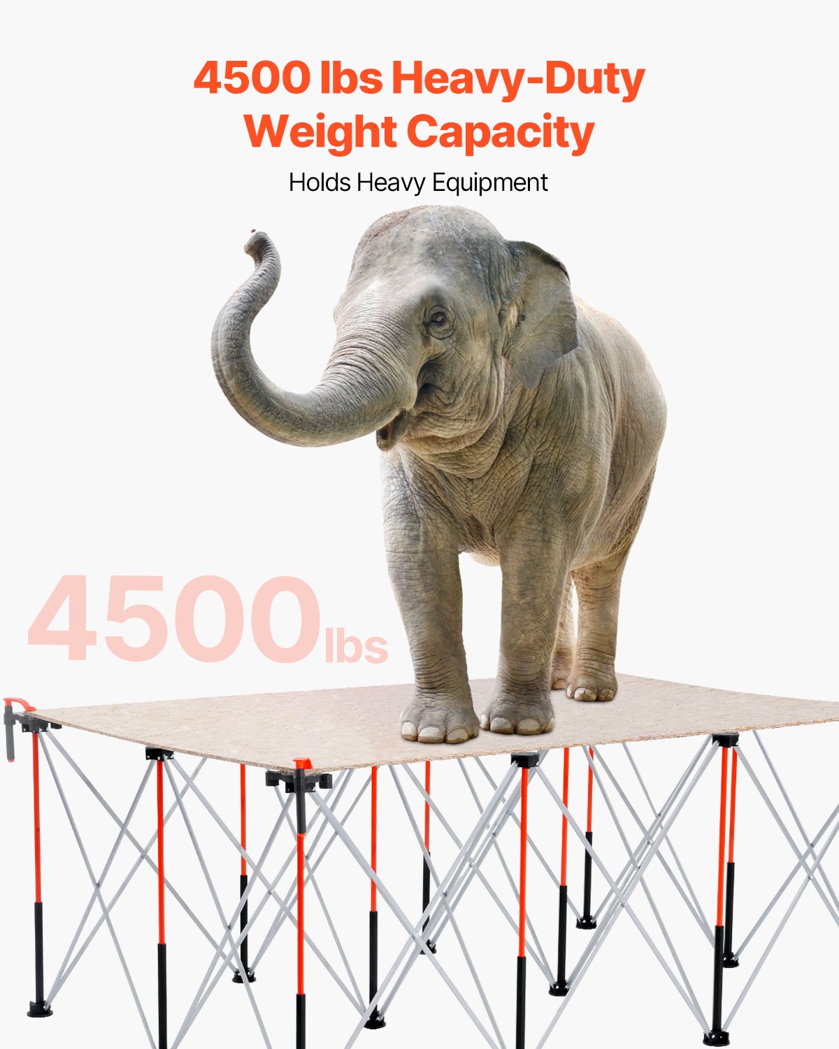 VEVOR Portable Folding Workstand, 1865 x 1261 mm Collapsible Workbench, 2041 kg Weight Capacity, No Assembly Foldable Work Stand with Storage Bag, Table Top NOT Included, for Garage Workshop Outdoor