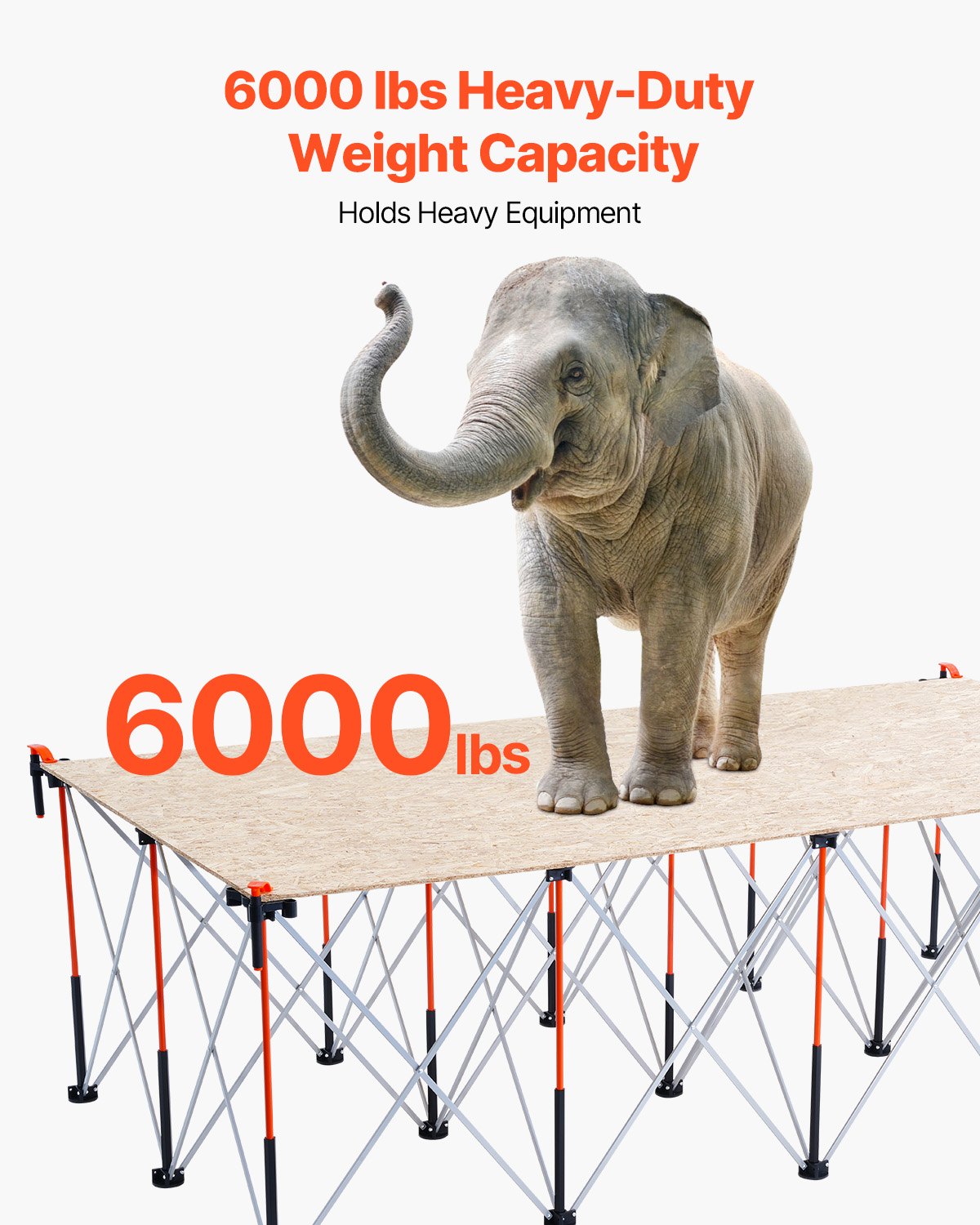 VEVOR Portable Folding Workstand 2455 x 1260 mm Collapsible Work Stand 2724 kg