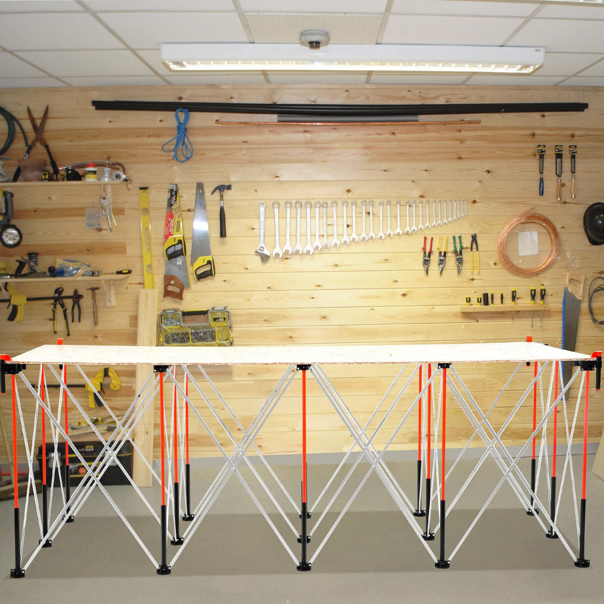 VEVOR Portable Folding Workstand 2455 x 1260 mm Collapsible Work Stand 2724 kg