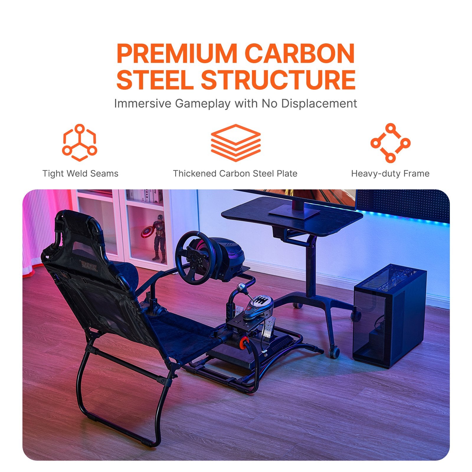 VEVOR Racing Wheel Stand Foldable for Logitech G923/G920/G29 Compact