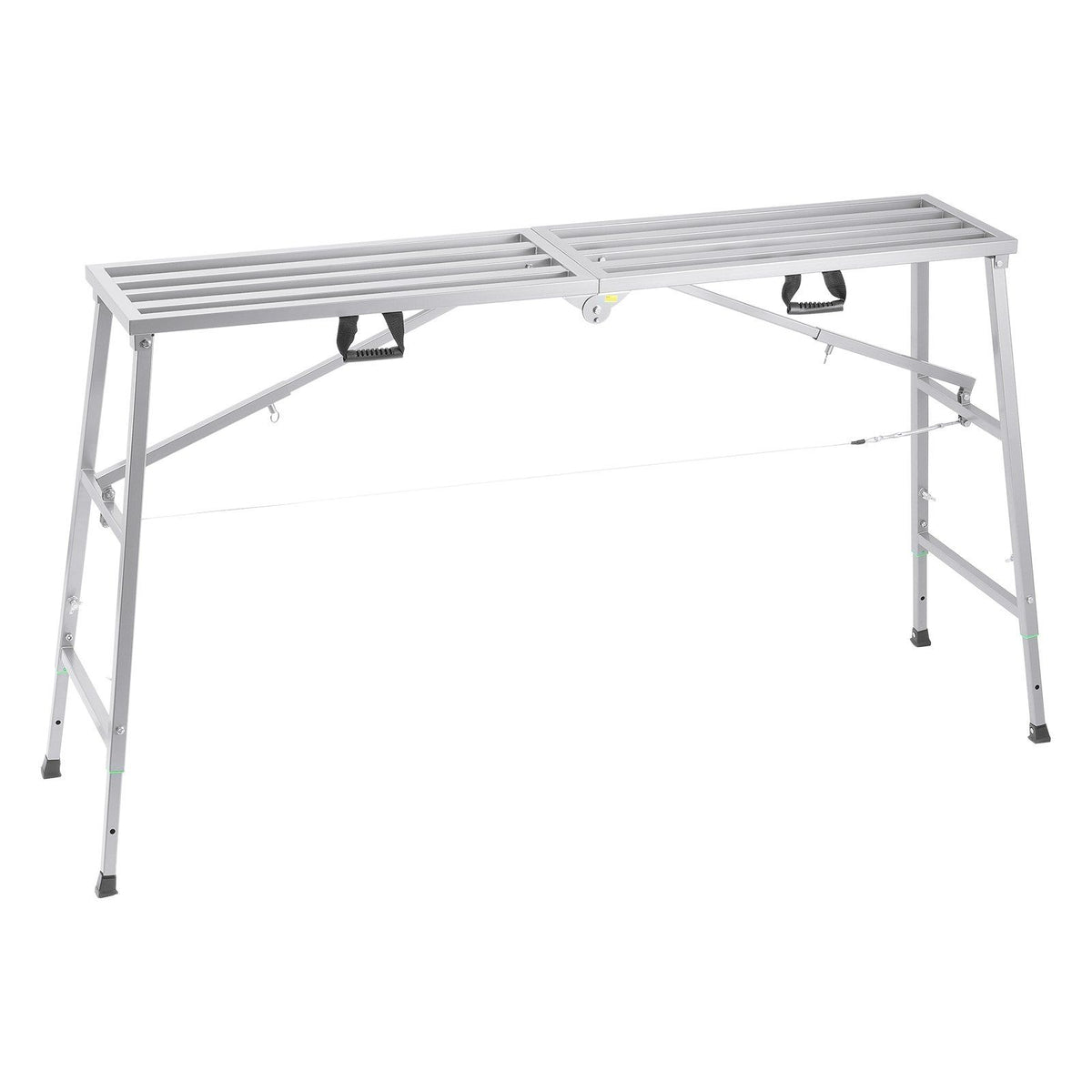 Work Platform, 4 Gear Adjustable Height, Folding Alloy Steel Step Ladder, Portable Scaffolding Platform, 400 kg Load Capacity, Non-Slip Rubber Feet, Drywall Painting Stool, Cleaning & Washing