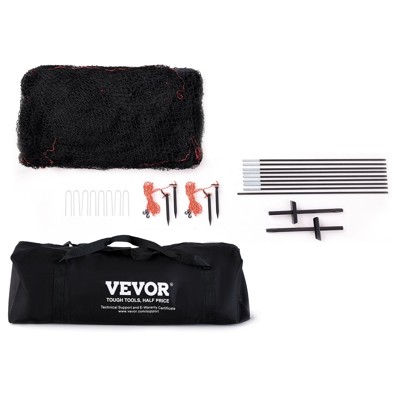 VEVOR Baseball Batting Cage, Softball and Baseball Batting Cage Net and Frame, 22x12x8ft Practice Portable Cage Net with Carry Bag, Heavy Duty Enclosed Pitching Cage, for Backyard Batting Hitting Training 670CM