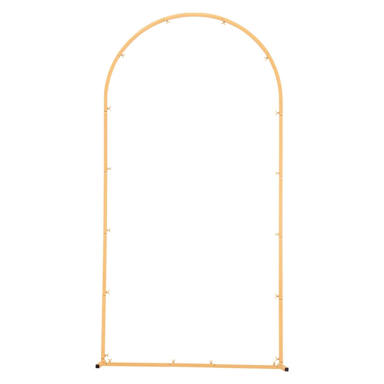 VEVOR Arch Backdrop Stand, 2 x 1 m, Stable Structure, Easy Assembly, 1 Set Gold Metal Arch Backdrop Stand for Wedding, Birthday Party, Graduation, Holiday Celebration, and Ceremony Decoration