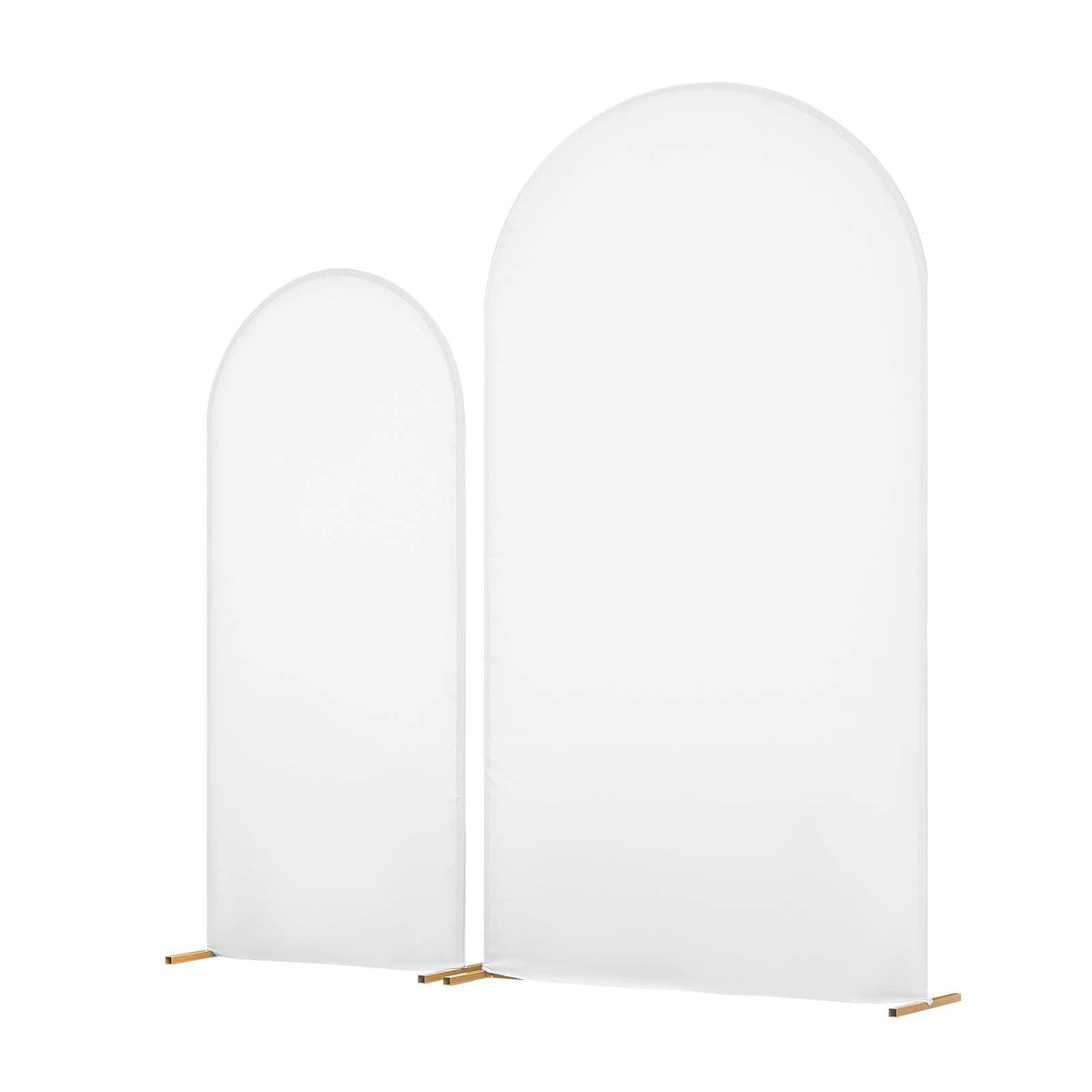 VEVOR Arch Backdrop Stand, Set of 2, 2.2 m and 1.8 m, Stable Structure, Easy Assembly, Gold Metal Arch Backdrop Stand with Cover for Wedding, Birthday Party, Celebration, and Ceremony Decoration