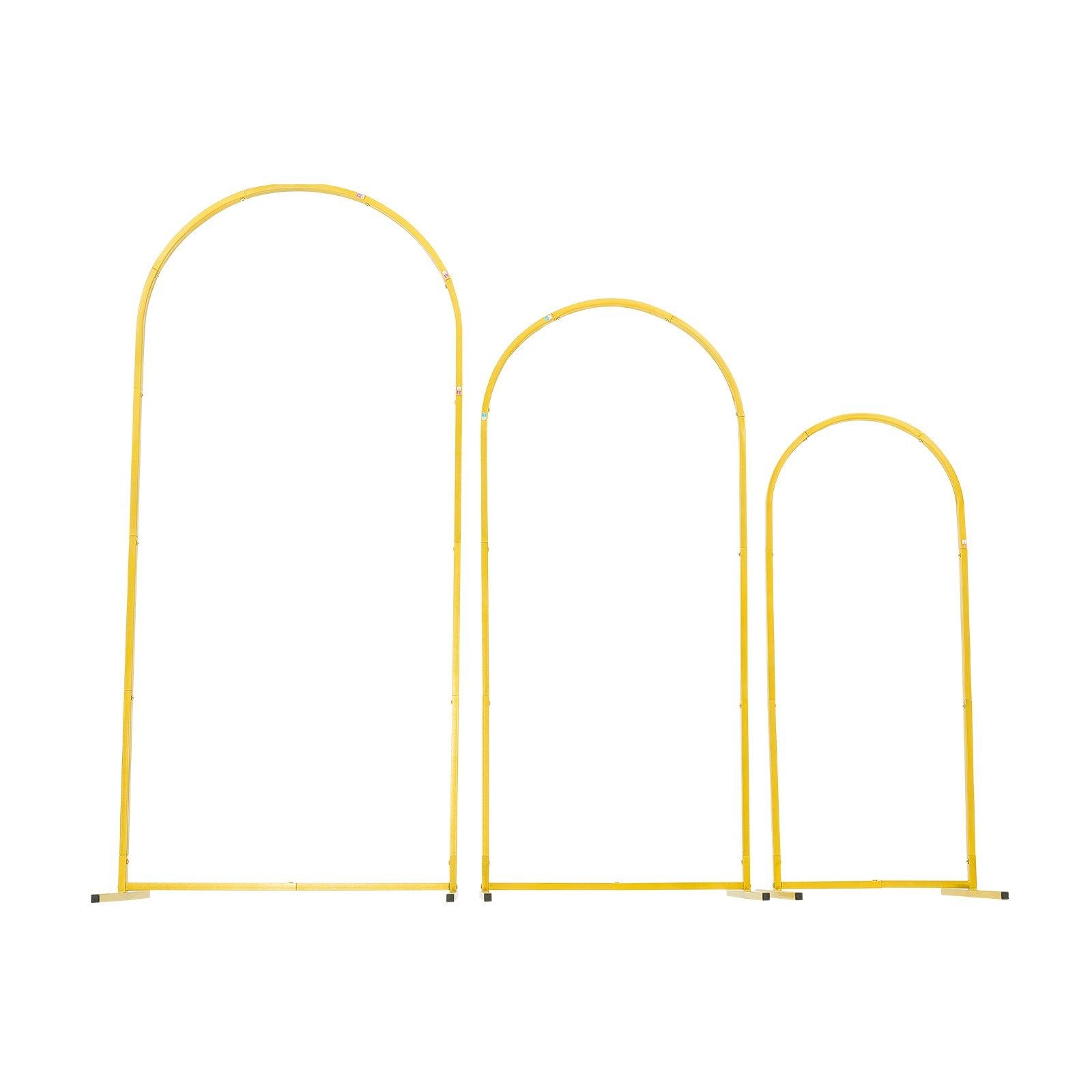 Arch Backdrop Stand, Set of 3, 1.8/1.5/1.2 m, Stable Structure, Easy Assembly, Gold Metal Arch Backdrop Stand for Wedding, Birthday Party, Graduation, Celebration, and Ceremony Decoration