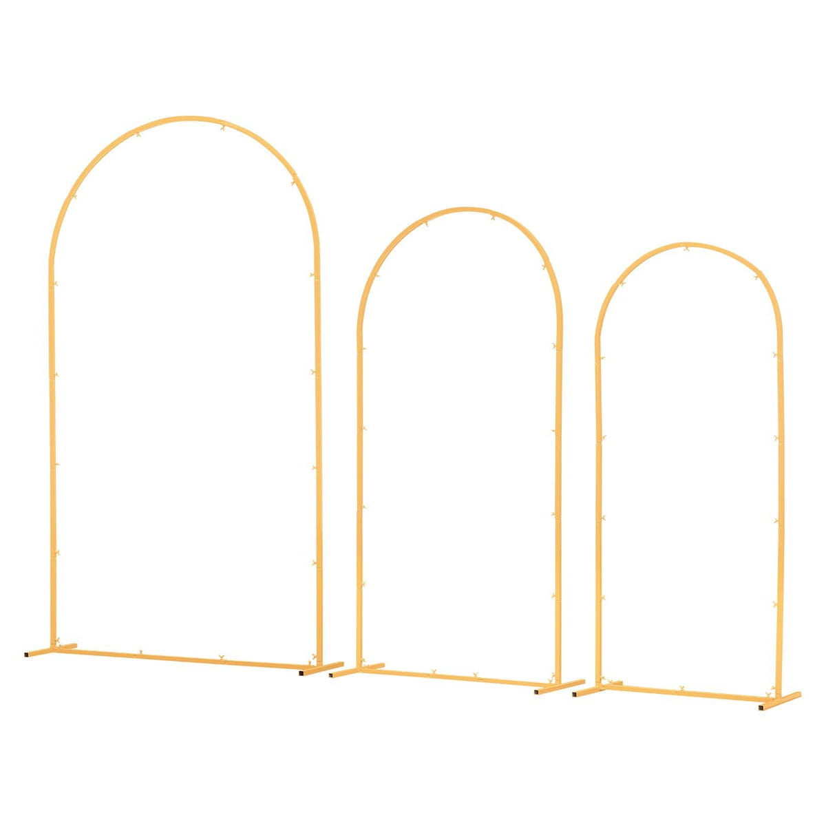VEVOR Arch Backdrop Stand, Set of 3, 2.2/2/1.8 m , Stable Structure, Easy Assembly, Gold Metal Arch Backdrop Stand for Wedding, Birthday Party, Graduation, Holiday Celebration, and Ceremony Decoration