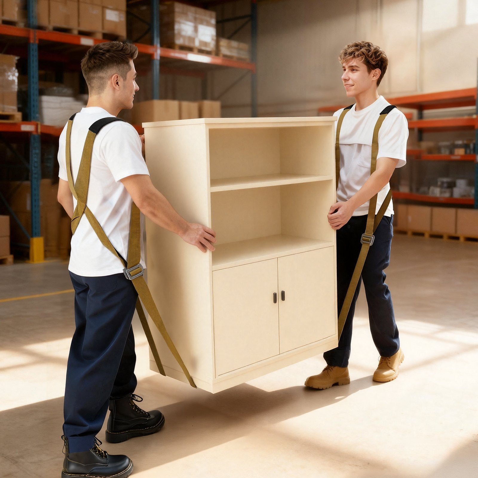 VEVOR Moving Straps, 2-Person Lifting and Moving System with 2 Harness Straps, 2 Load-bearing Straps & 1 Handheld Strap, Adjustable Lifting Shoulder Straps Move Furniture Appliances Mattresses