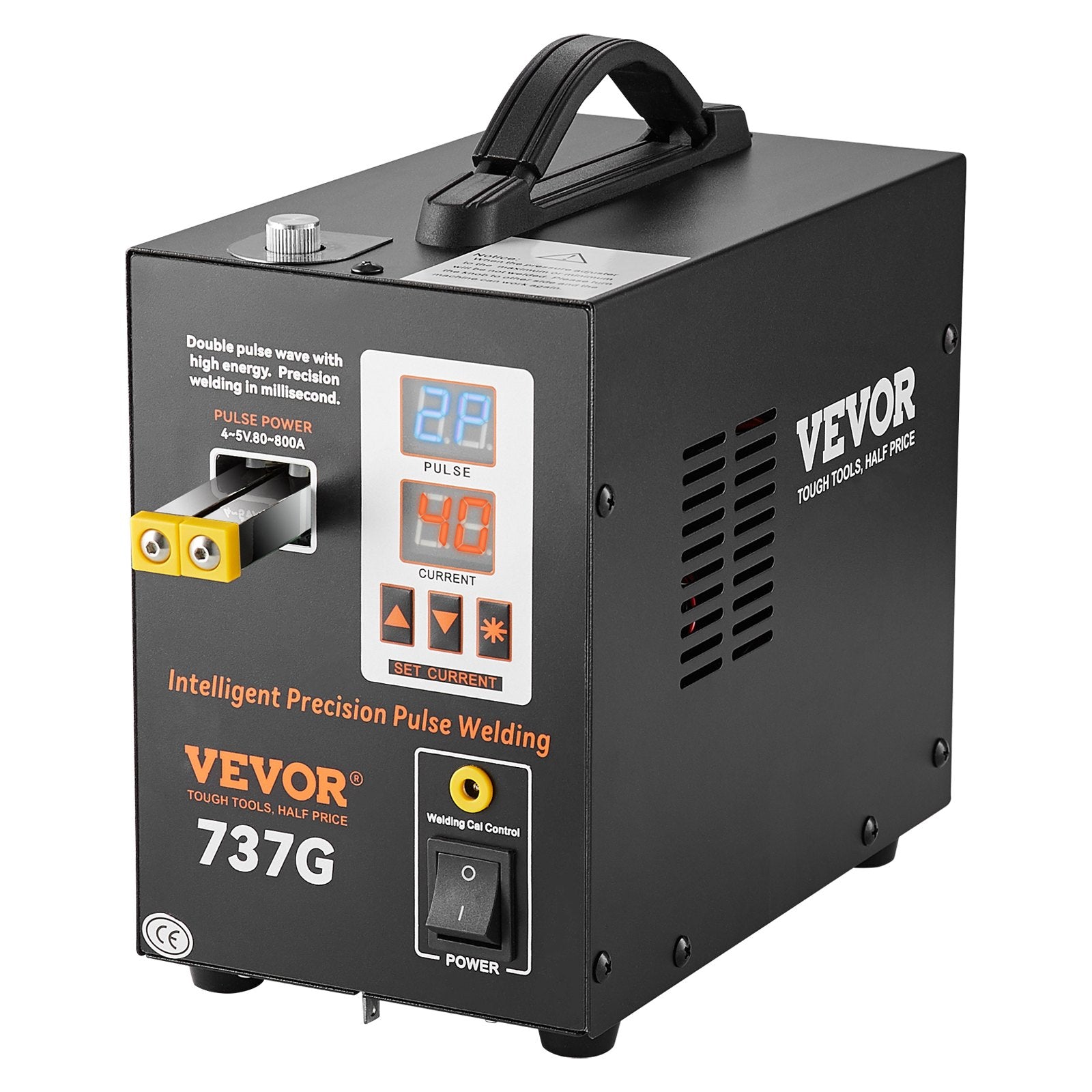 VEVOR Spot Welder, 737G Pulse Spot Welder, Portable High-Power Welding Machine Soldering Station with 2 Welding Modes and LED Lighting for 0.12mm Pure Nickel