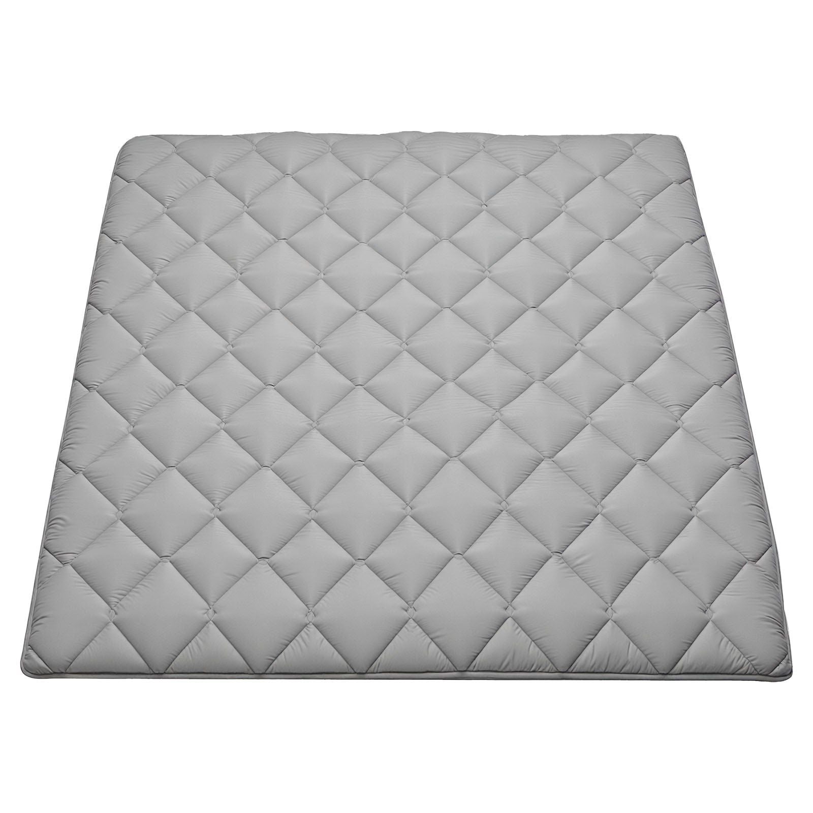 Japanese Tatami Mat, Queen Size Foldable Japanese Tatami Mattress, Futon Mattress with Storage Bag & Fastener, 9-Layer Floor Mat for Sleeping, Dorm, Meditation, Yoga, 2032 x 1524 x 63.5 mm, Gray