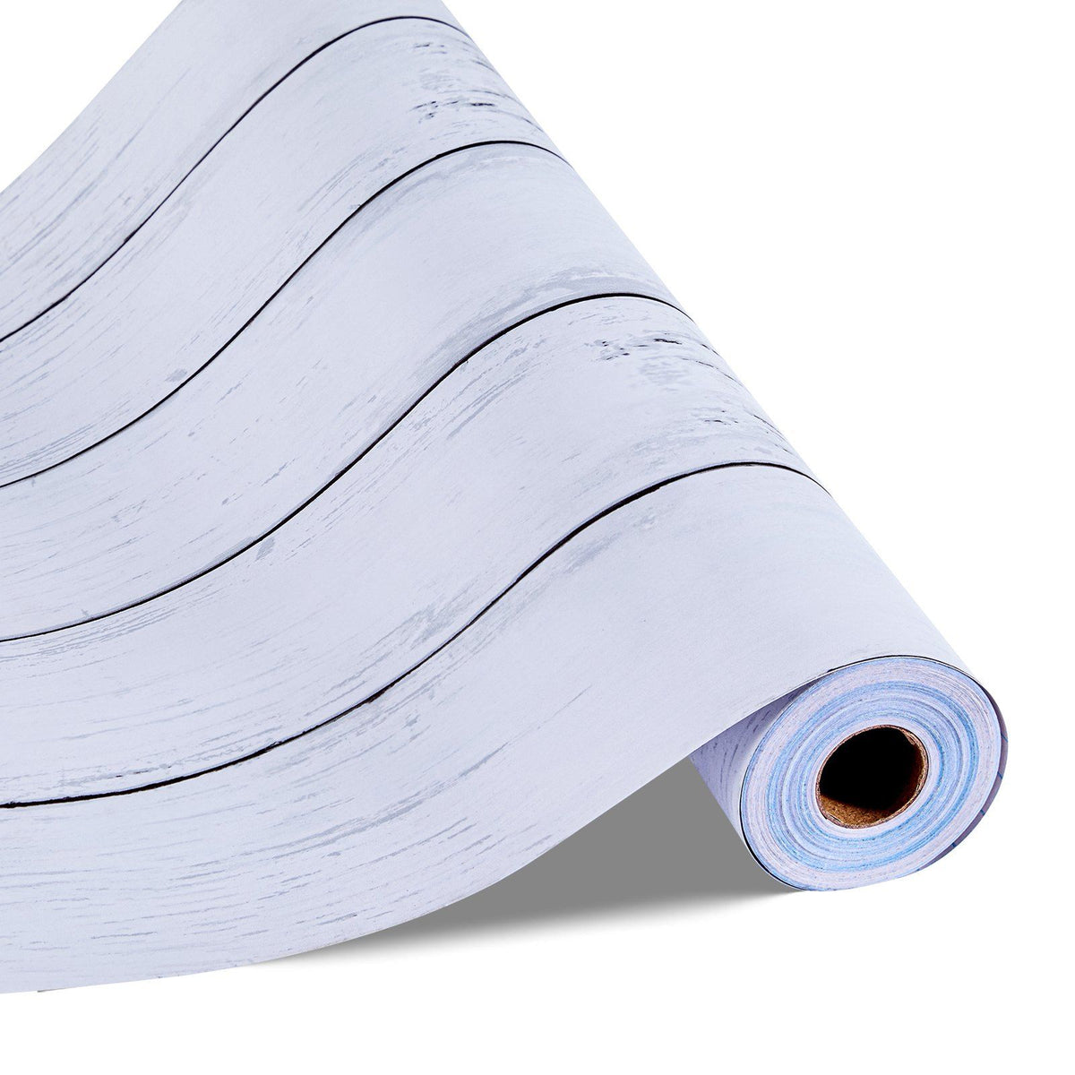 Peel and Stick Wallpaper, 45cm x 12m Contact Paper White Wood Textured Waterpoof Self Adhesive, Easy to Clean &amp; Peel Wall Decorative Vinyl Roll for Bedroom Kitchen Office Bathroom Desk
