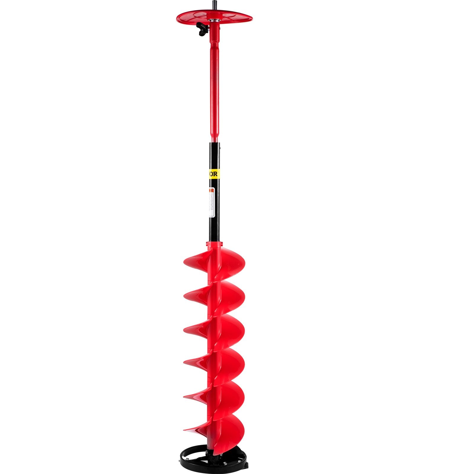 VEVOR Ice Drill Auger, 8\" Diameter Nylon Ice Auger, 39\" Length Ice Auger Bit,Auger Drill with 11.8\" Extension Rod,Auger Bit with Drill Adapter,Top Plate & Blade Guard for Ice Fishing Ice Burrowing