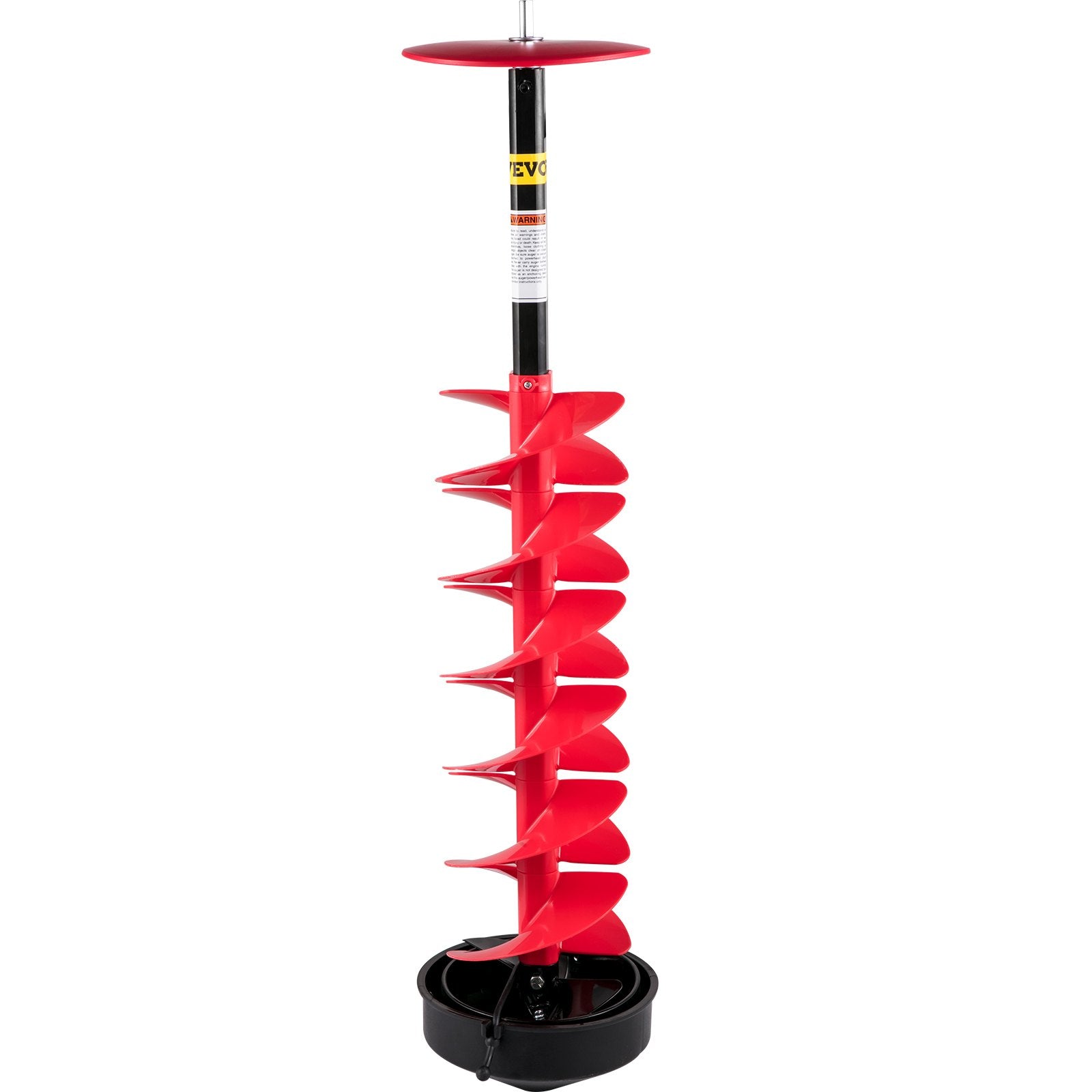 VEVOR Ice Drill Auger, 8\" Diameter Nylon Ice Auger, 39\" Length Ice Auger Bit,Auger Drill with 11.8\" Extension Rod,Auger Bit with Drill Adapter,Top Plate & Blade Guard for Ice Fishing Ice Burrowing