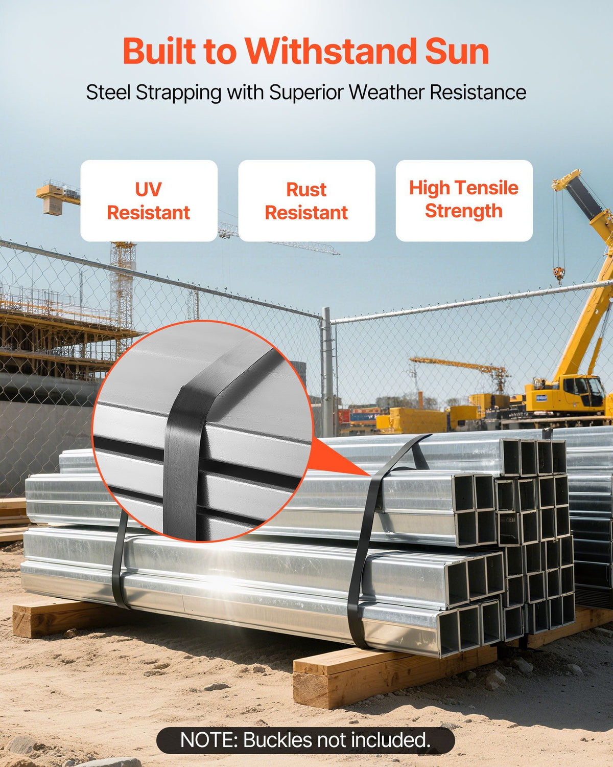 Steel Strapping Coil, 19 mm x 0.55 mm x 91 m, Metal Strapping Banding Roll Withstands Harsh Environment, 775.6 kg Break Strength, Heavy Duty Banding Pallet Strap Coil for Pallet Packing