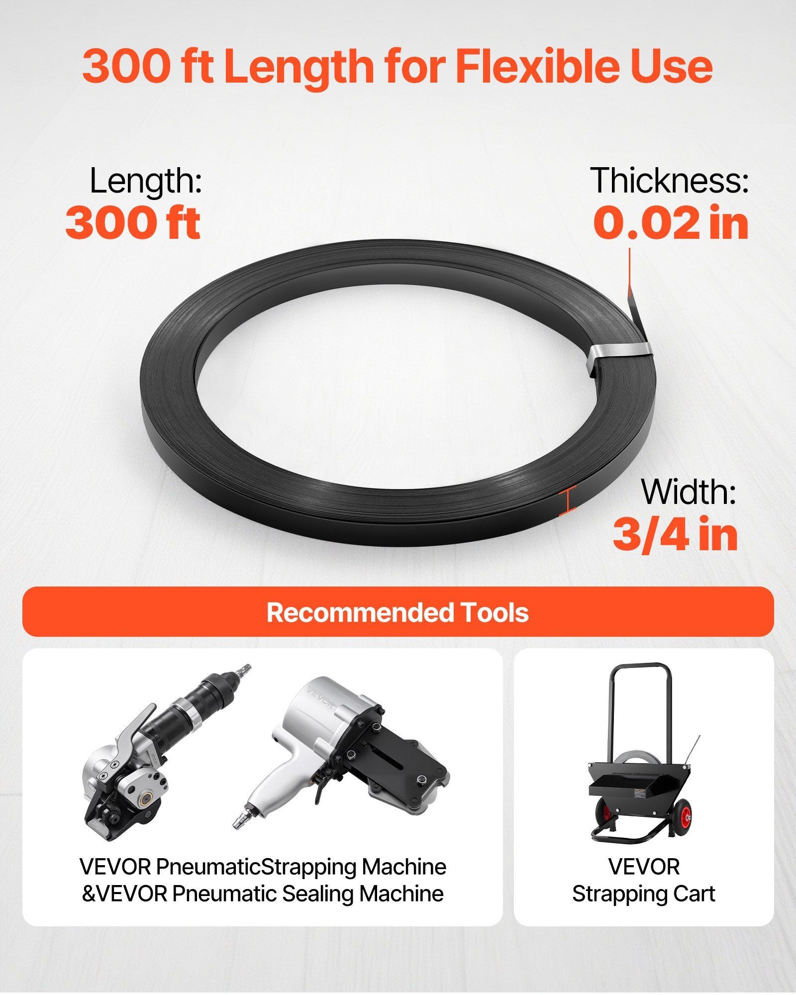 Steel Strapping Coil, 19 mm x 0.55 mm x 91 m, Metal Strapping Banding Roll Withstands Harsh Environment, 775.6 kg Break Strength, Heavy Duty Banding Pallet Strap Coil for Pallet Packing