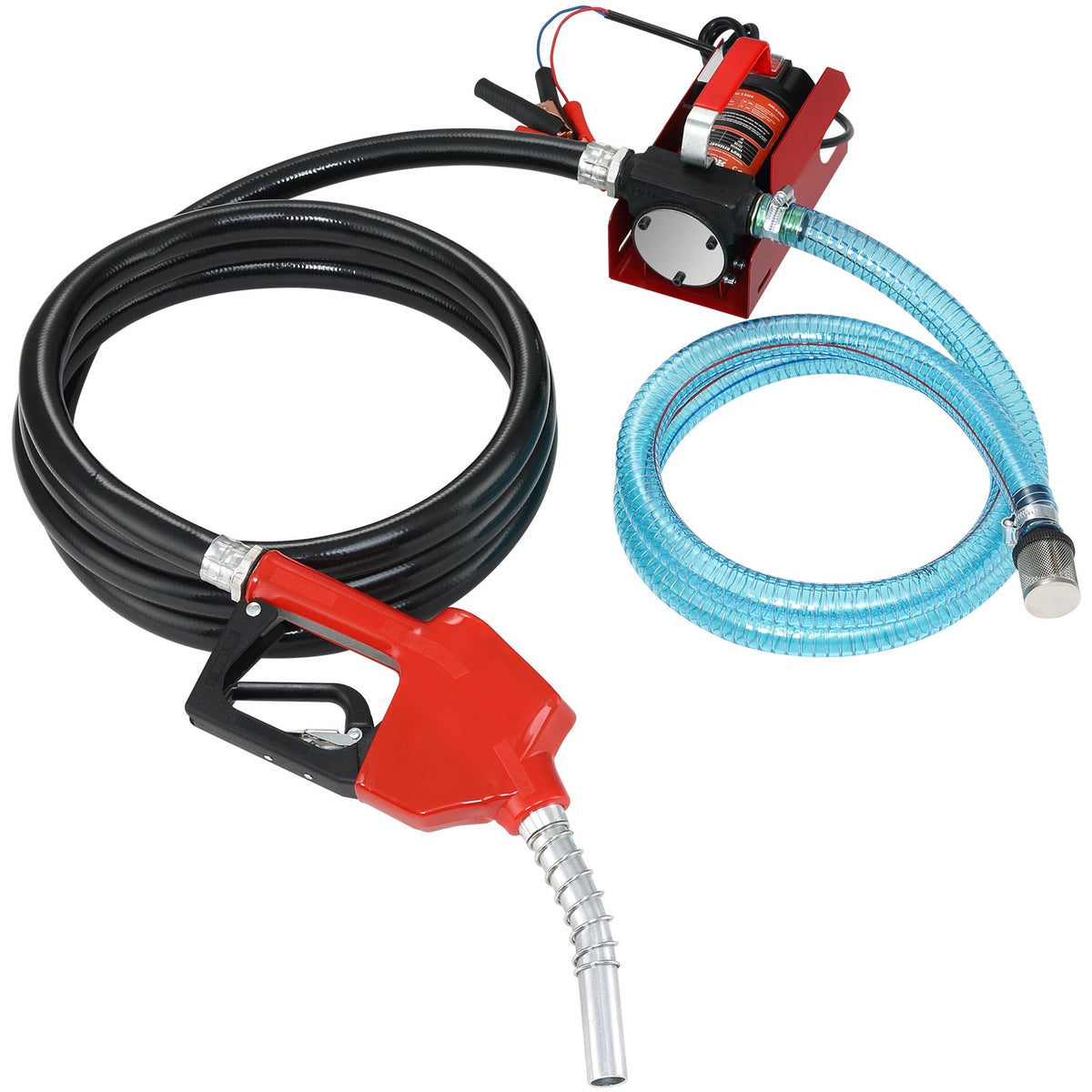 VEVOR Fuel Transfer Pump, 12V DC, 10 GPM, 8 m Lift, Portable Electric Diesel Transfer Extractor Pump Kit with Automatic Shut-off Nozzle, Delivery &amp; Suction Hose for Diesel, Kerosene, Transformer Oil
