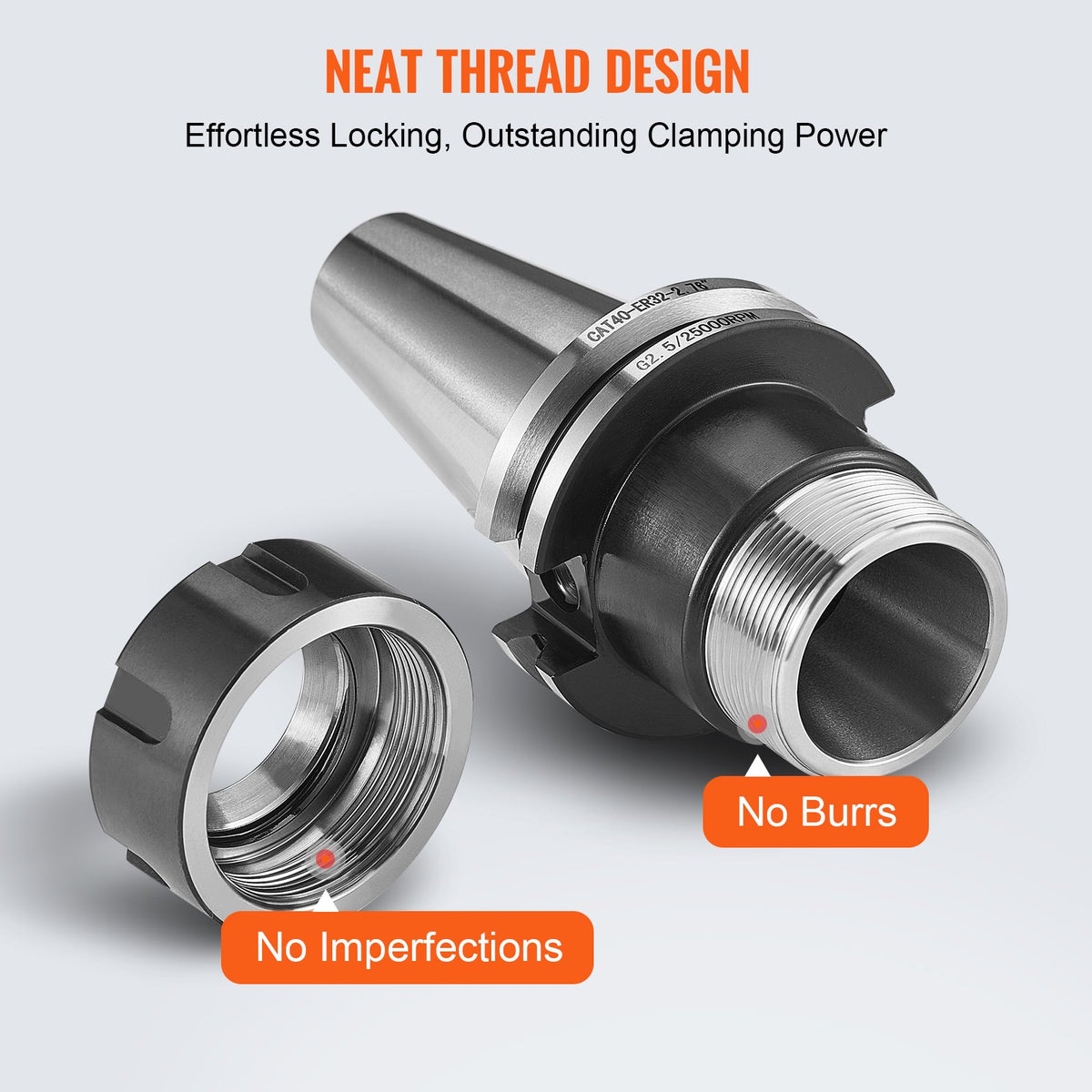 VEVOR CAT40 Collet Holder ER 16/32 Collet Set, 35 PCs, SLN FMB ER16/32 APU Tool Holders Spring Steel Collet Chucks with 10 Pull Studs and 3 Wrenches, for Milling Machine Drill Presses Boring Machine