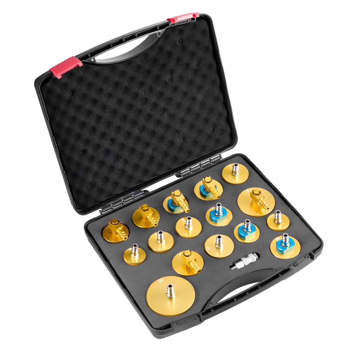 Brake Master Bleeder Kit, 17 Pcs, Professional Brake Bleeder Adapter Set with Complete Kit &amp; Handle, Durable Brake Bleeder Adapter for Brake Fluid Filling Fit for Most New &amp; Old Vehicles