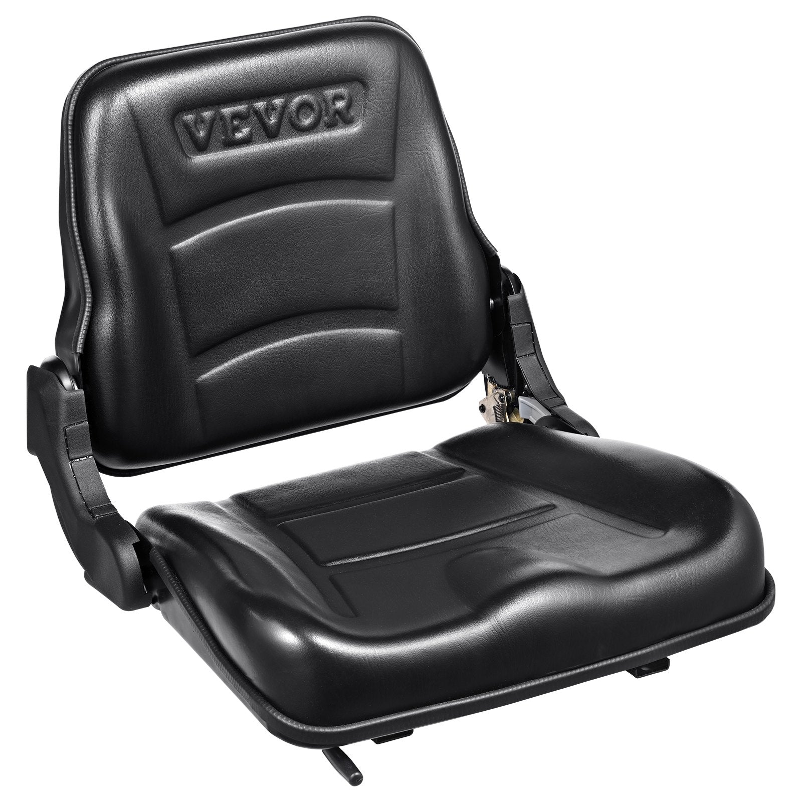 VEVOR Universal Forklift Seat, Fold Down Tractor Seat with Adjustable Angle Back and Micro Switch, 16-34 cm Extended Slot Comfortable Forklift Seat for Tractor Loader Excavator