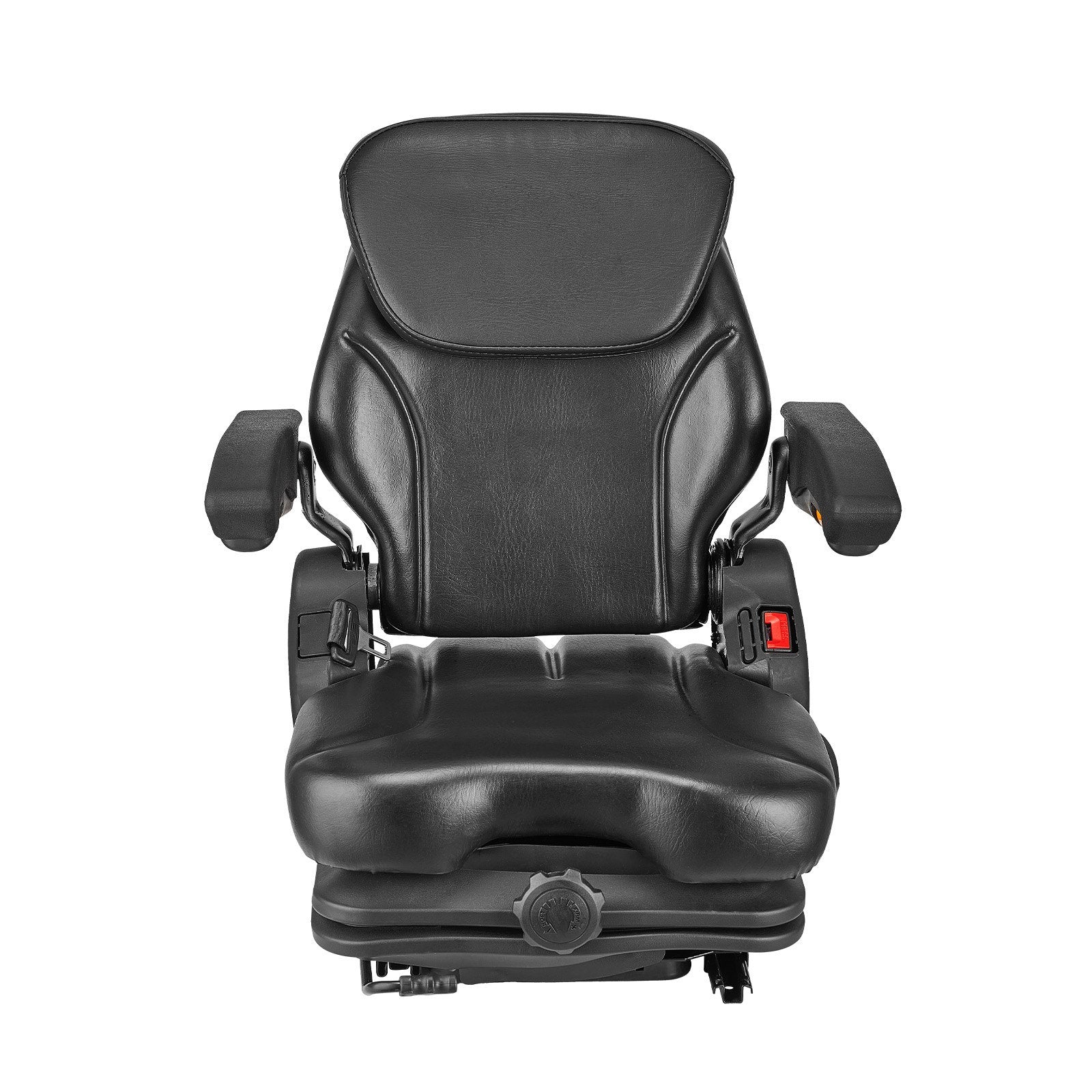 VEVOR Universal Forklift Seat, Tractor Suspension Seat with Adjustable Back, Armrest, Headrest & Safety Belt, Secure Fold Down Tractor Seat with Micro Switch, Lawnmower Seat for Skid Loader Bulldozer
