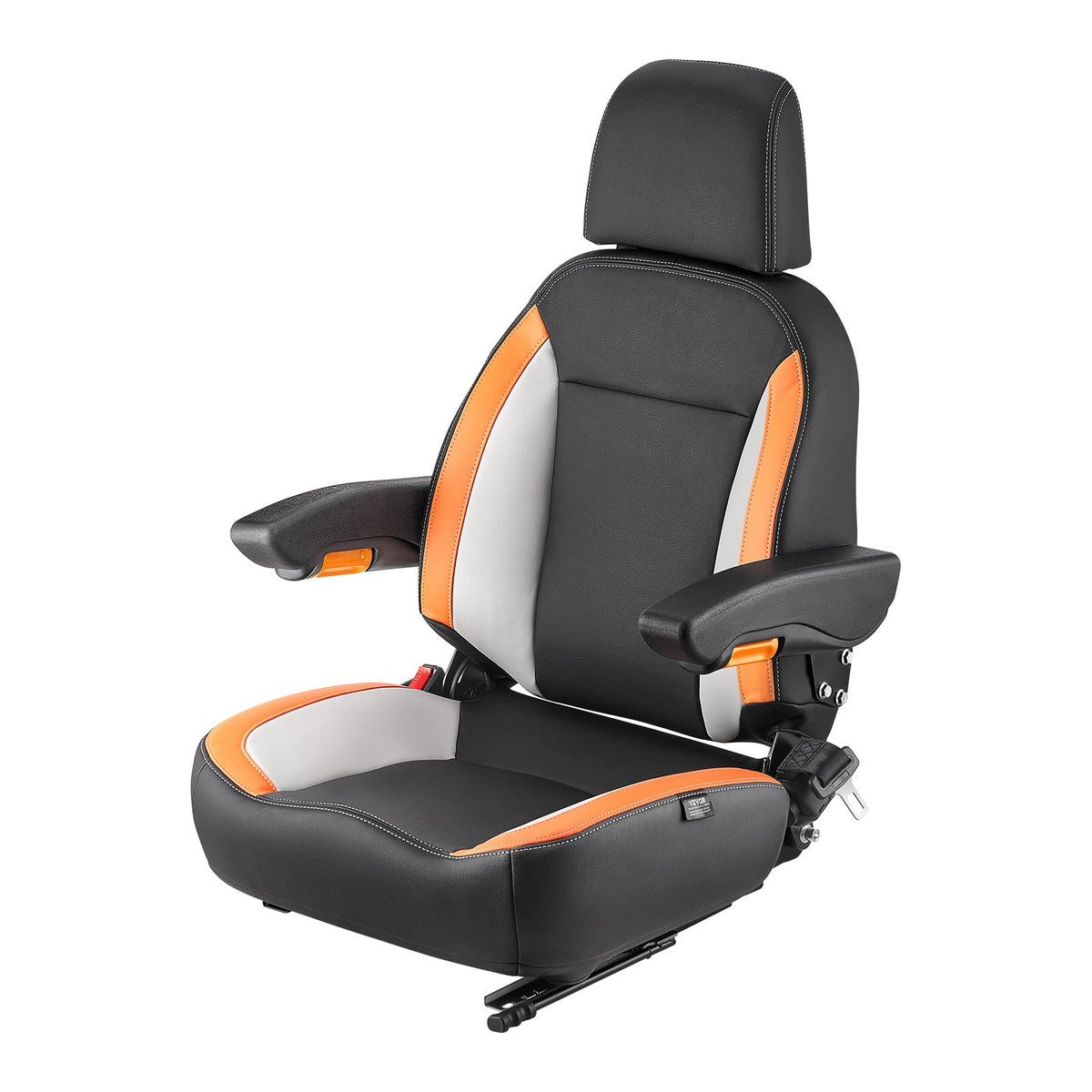 VEVOR Forklift Seat Mower Tractor Seat Adjustable Back Seatbelt &amp; Headrest