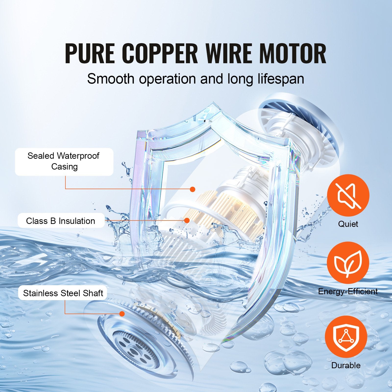 VEVOR Bilge Pump, 3000GPH Automatic Submersible Boat Bilge Water Pump with Float Switch, 40 mm Outlet Diameter, Small Boat Bilge Pump, Marine Electric Bilge Pump for Boats, Ponds, Pools, Basements
