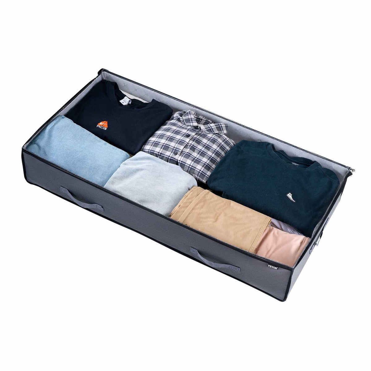 Under Bed Storage with Clear Lids, 996 x 500 x 180 mm, 90L Large Underbed Clothes Storage Containers, Low Profile Under Bed Drawer Shoe Organizer Bins Box for Blanket Shoe Bedroom, 4 Pack