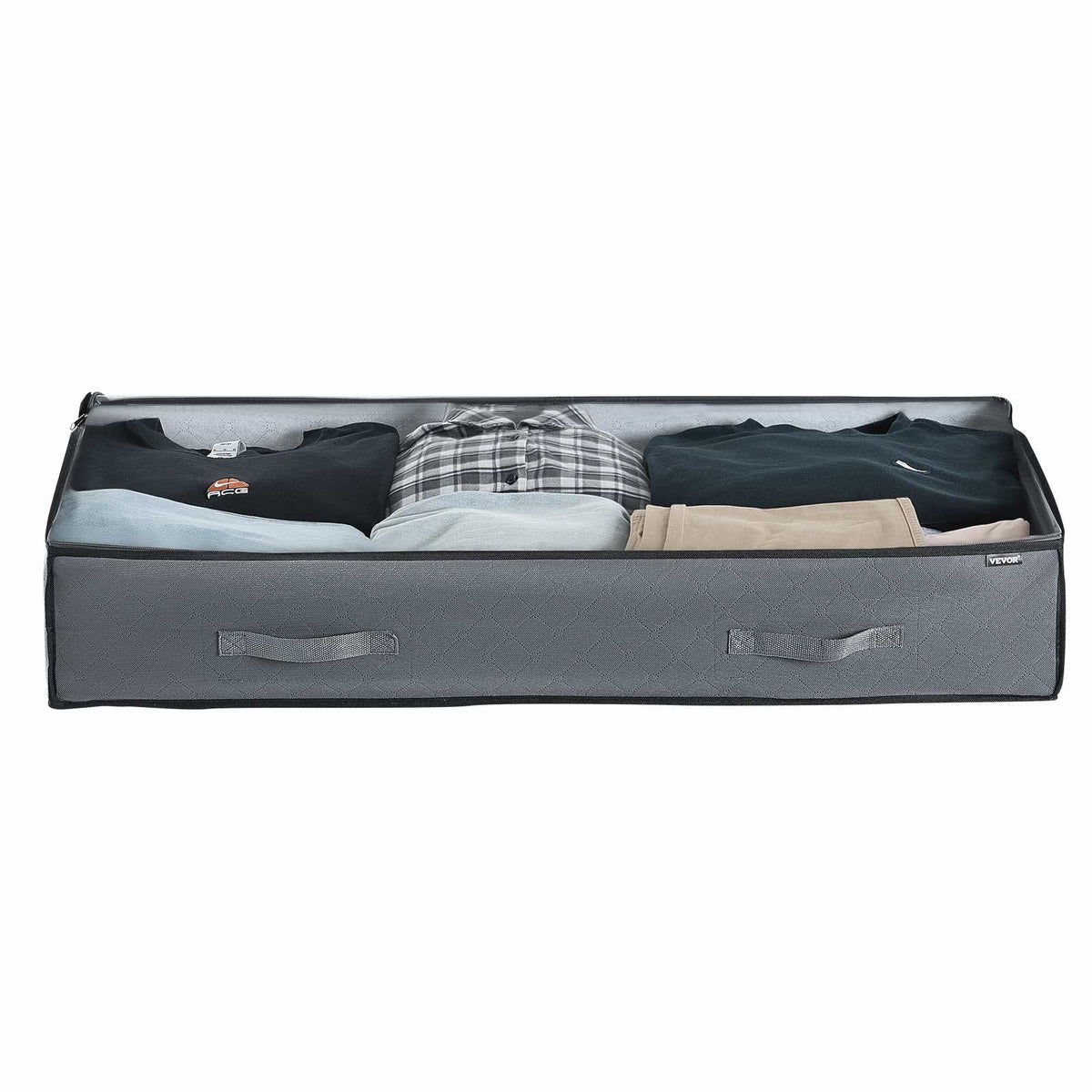Under Bed Storage with Clear Lids, 996 x 500 x 180 mm, 90L Large Underbed Clothes Storage Containers, Low Profile Under Bed Drawer Shoe Organizer Bins Box for Blanket Shoe Bedroom, 4 Pack
