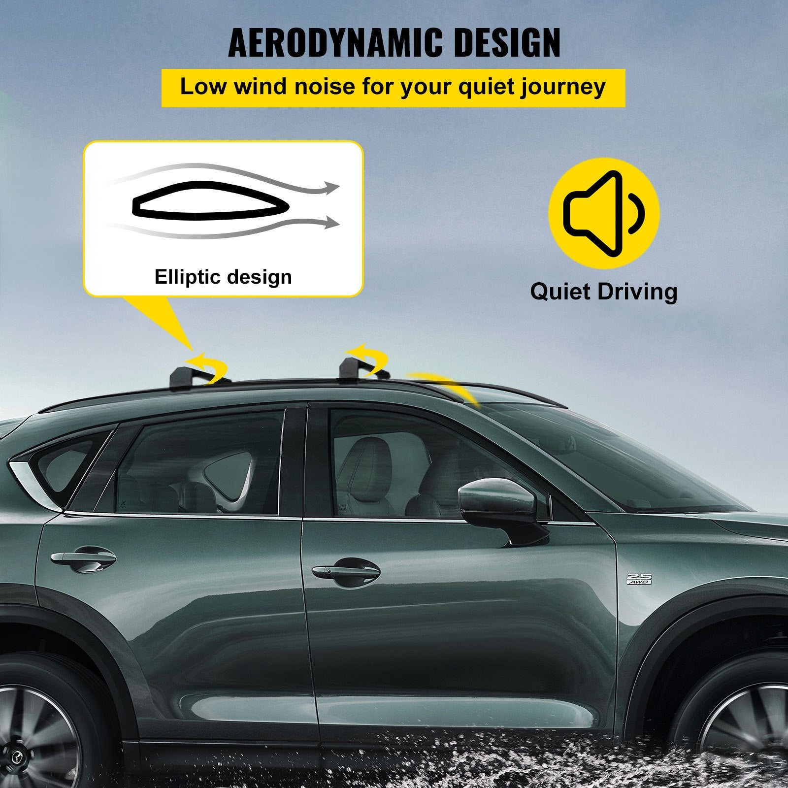 VEVOR Roof Rack Compatible with Mazda CX-5 CX5 2017 2018 2019 2021 4PCS Roof Rack Rail Cross Bar Crossbar