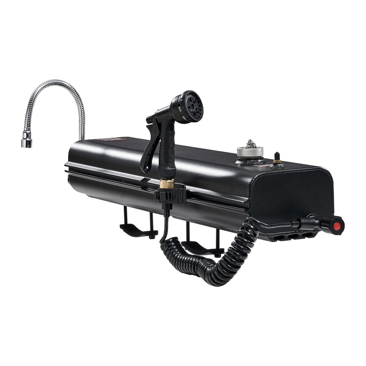 Roof Rack Water Tank, 4 Gal, Multi-Dispensing Outdoor Tank with 2 Splash-Guard Panels &amp; T-slot, High-Capacity Aluminum Tank with Pressurization Port, Fit for Trunks, Roll Bars, Crossbars