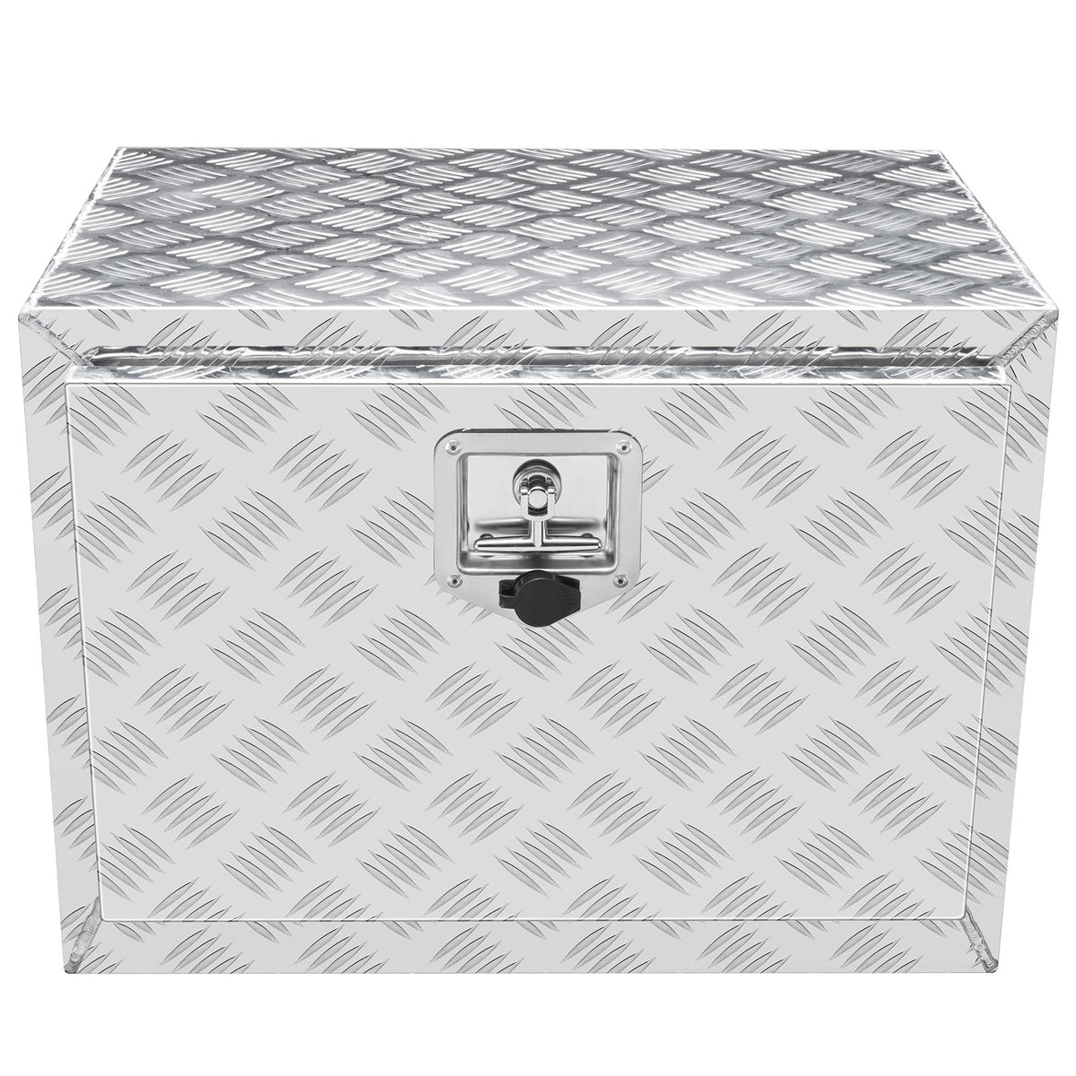 VEVOR Underbody Truck Box, 24"×14"×16" Pickup Storage Box, Heavy Duty Aluminum Diamond Plate Tool Box with Lock and Keys, Waterproof Trailer Storage Box with T-Handle Latch for Truck, Van, Trailer