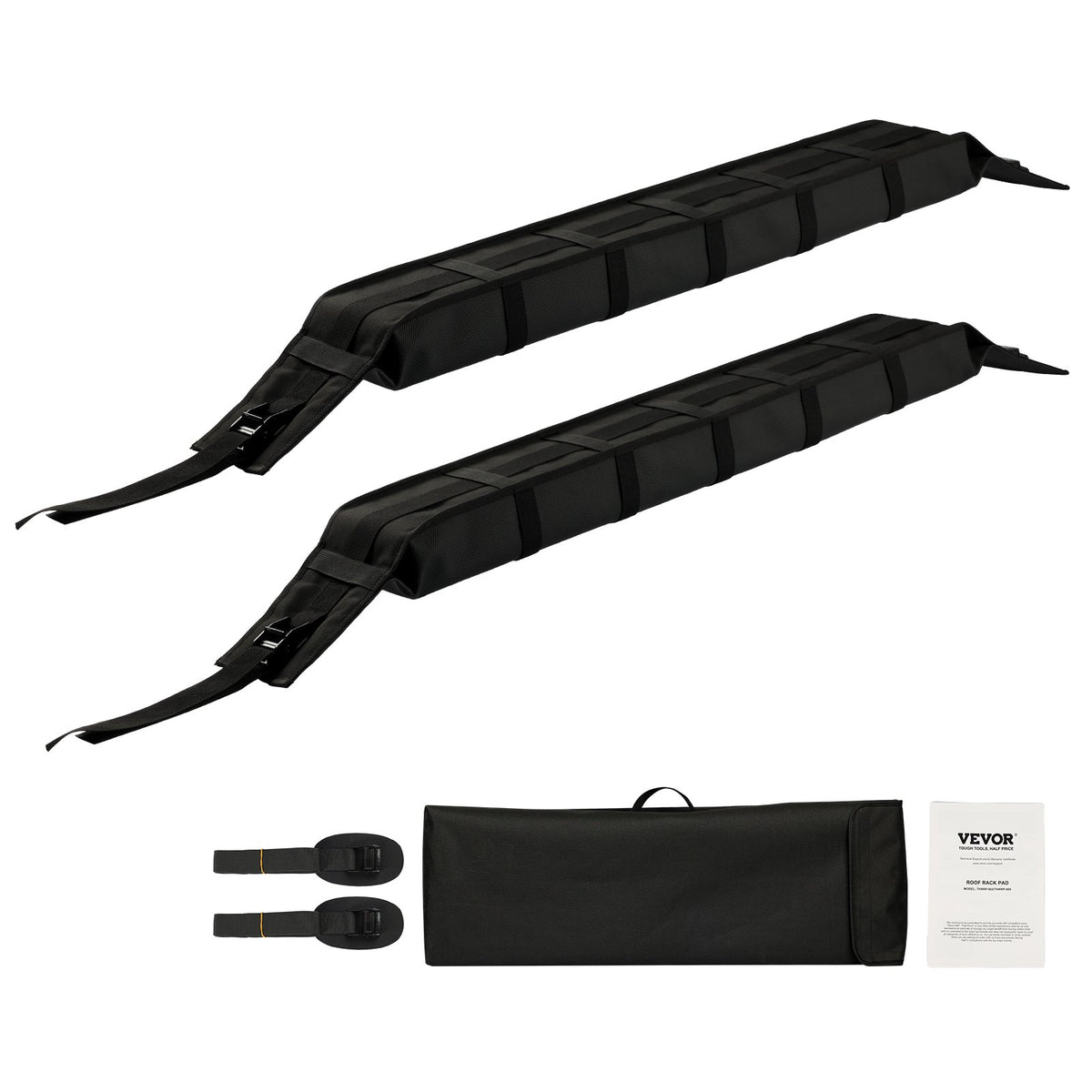 VEVOR Soft Roof Rack Pads 33in 176lbs Load Capacity for Kayak Canoe Surfboard Luggage