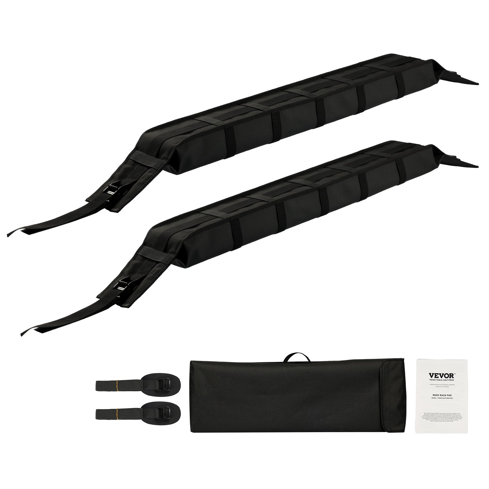 VEVOR Soft Roof Rack Pads 33in 176lbs Load Capacity for Kayak Canoe Surfboard Luggage