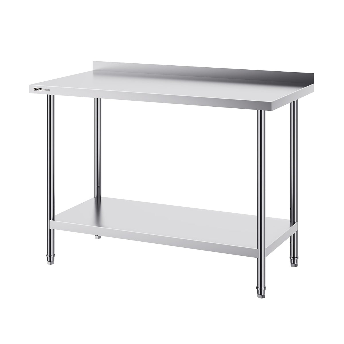VEVOR 24 x 48 x 36 Inch Stainless Steel Work Table, Commercial Food Prep Worktable Heavy Duty Prep Worktable, Metal Work Table with Adjustable Height for Restaurant, Home and Hotel