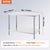 VEVOR Stainless Steel Prep Table, 30 x 48 x 34 Inch, Heavy Duty Metal Worktable with 3 Adjustable Height Levels, Commercial Workstation for Kitchen Garage Restaurant Backyard